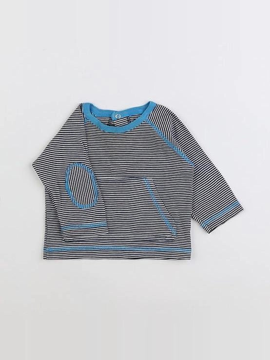 Petit Bateau - tee-shirt bleu - 6 mois