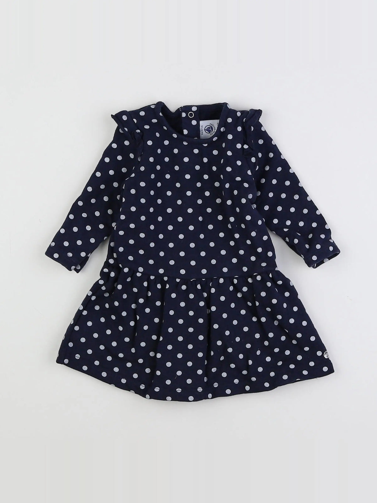 Petit Bateau - robe bleu, blanc - 6 mois