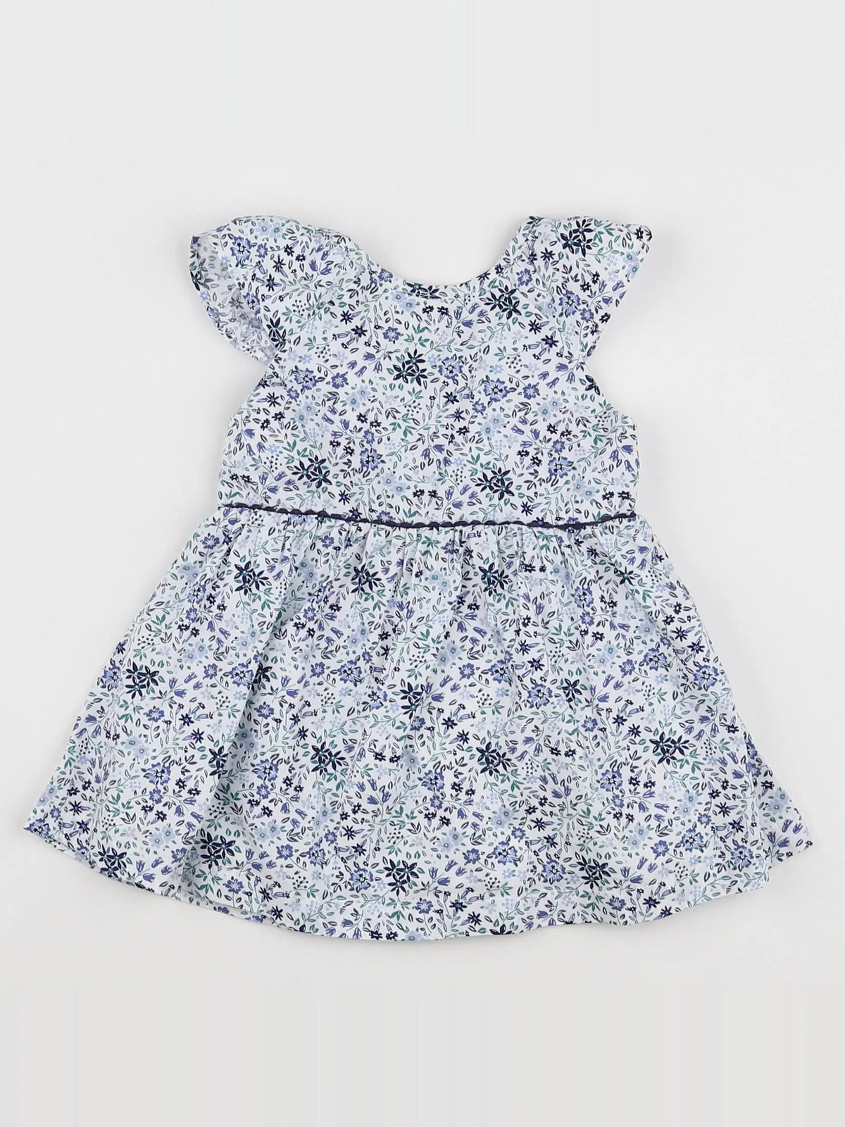 Vertbaudet - robe bleu, blanc - 9 mois