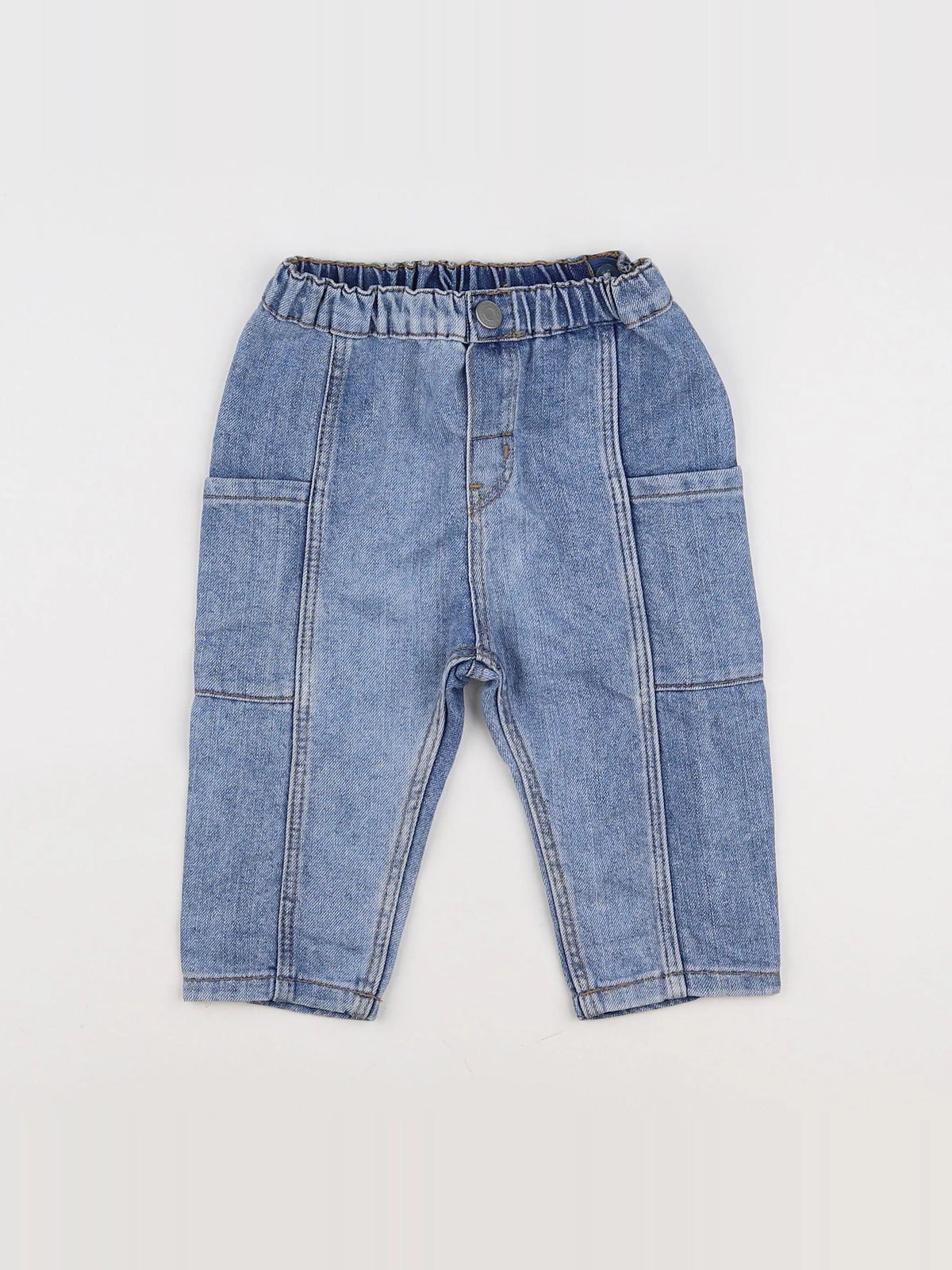 H&M - jean bleu - 9/12 mois