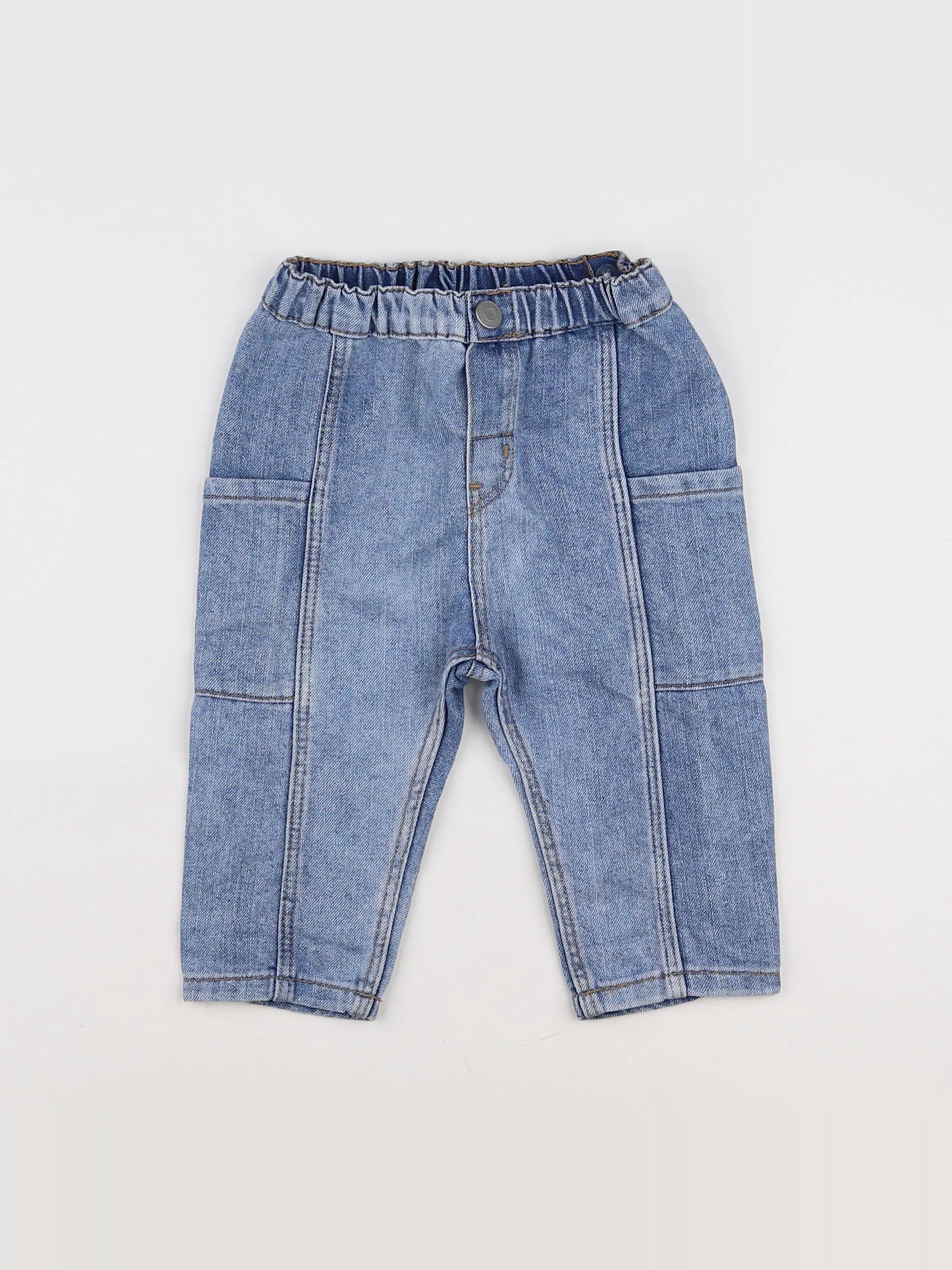 H&M - jean bleu - 9/12 mois