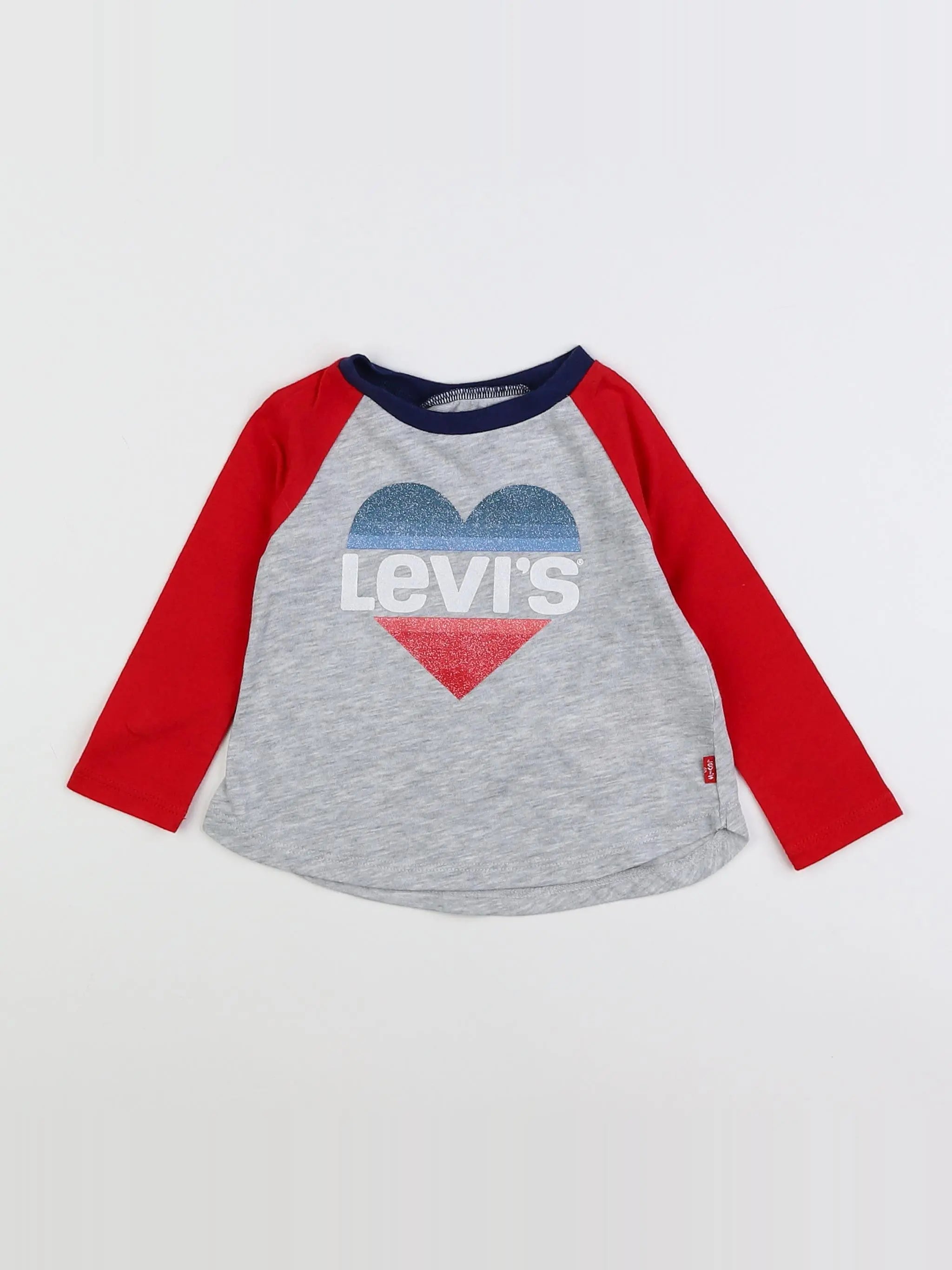 Levi's - tee-shirt gris, rouge - 12 mois