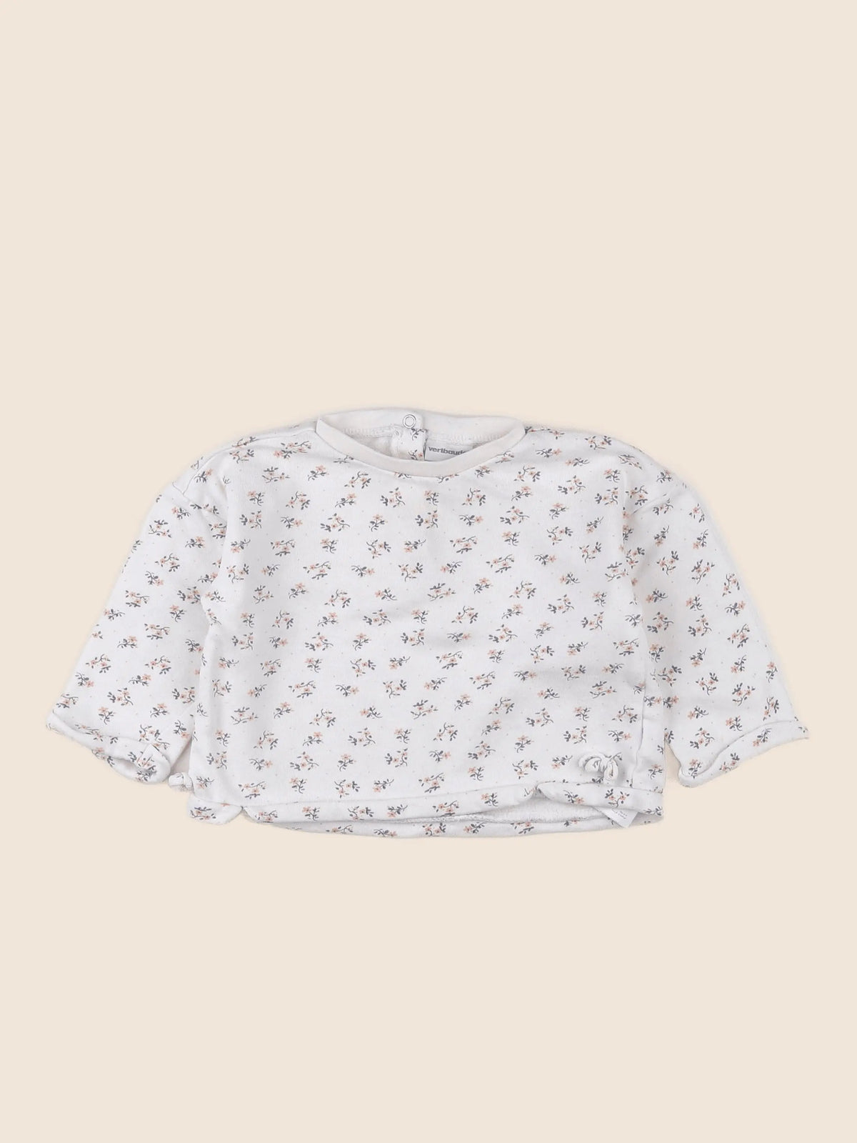 Vertbaudet - sweat beige - 9/12 mois