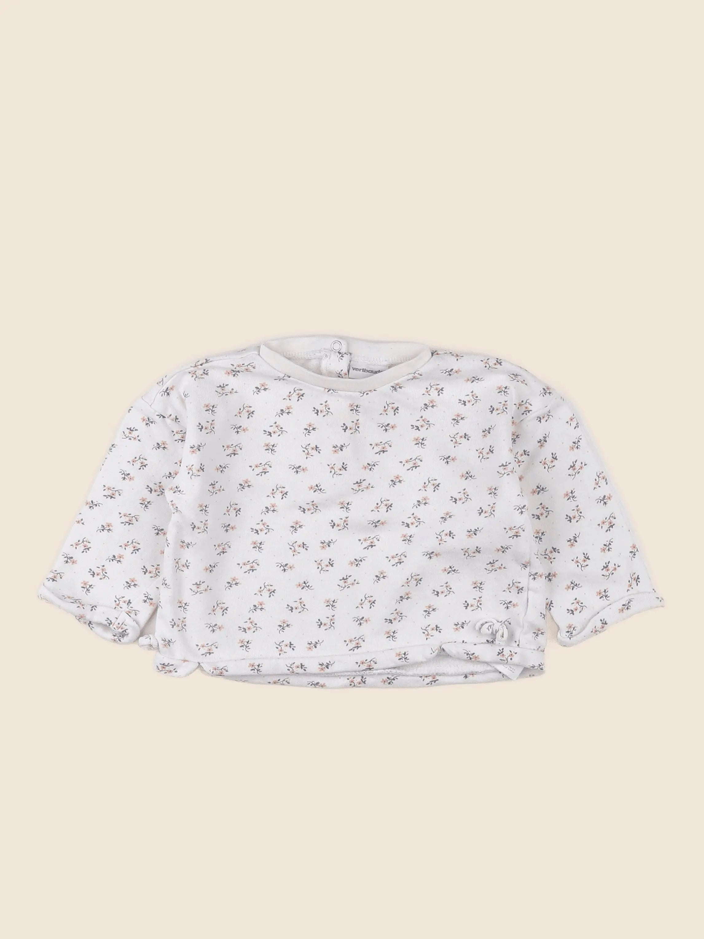 Vertbaudet - sweat beige - 9/12 mois