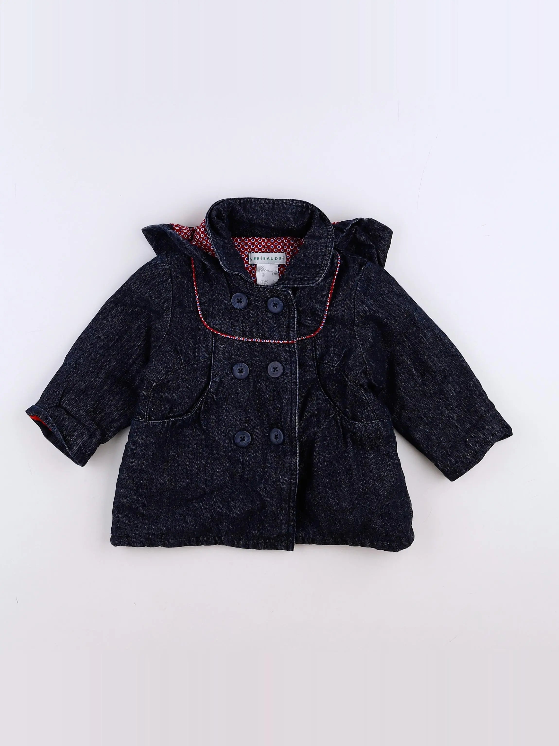 Vertbaudet - manteau bleu - 9/12 mois