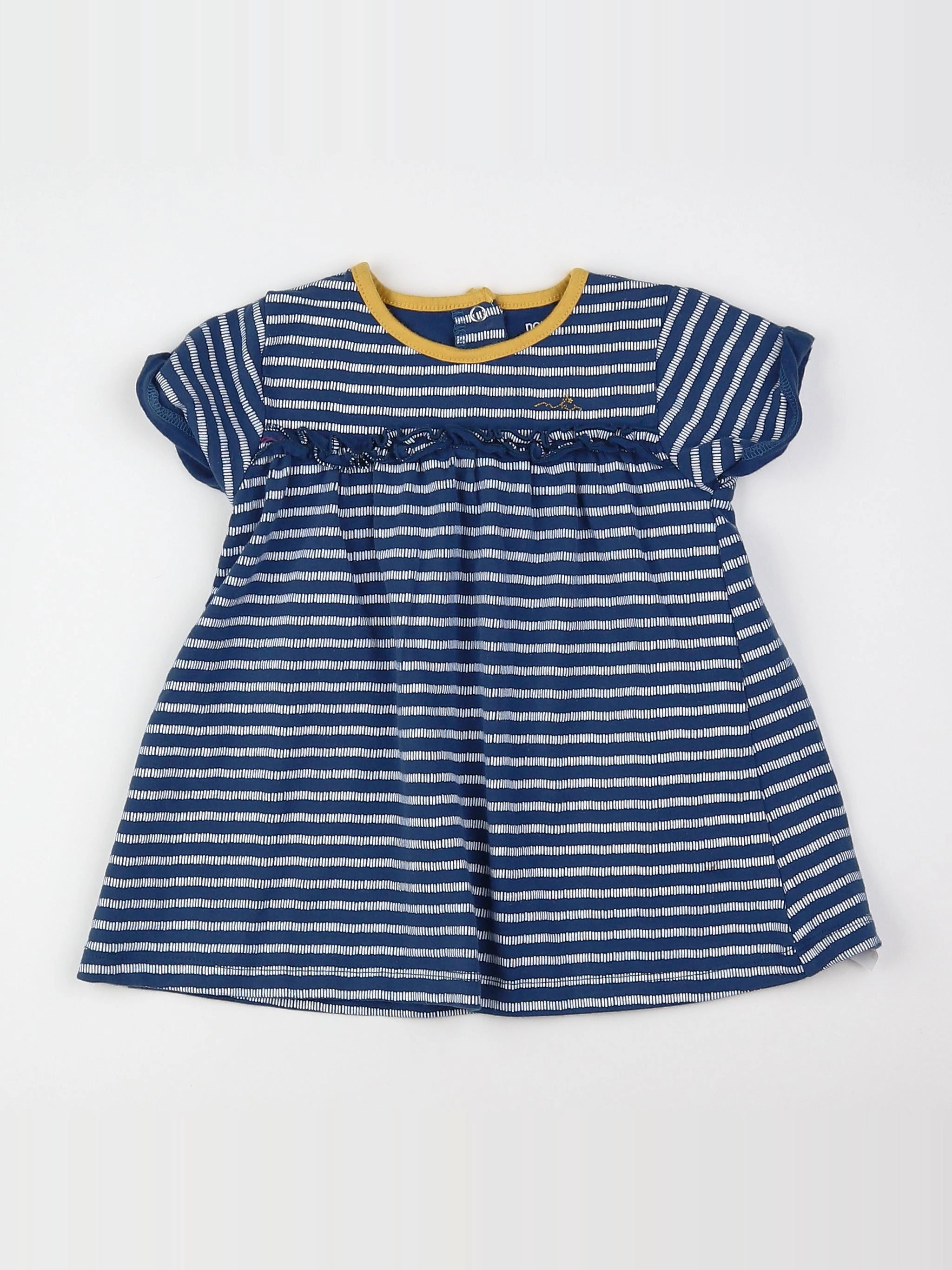 Noukie's - robe bleu, blanc, jaune - 9 mois