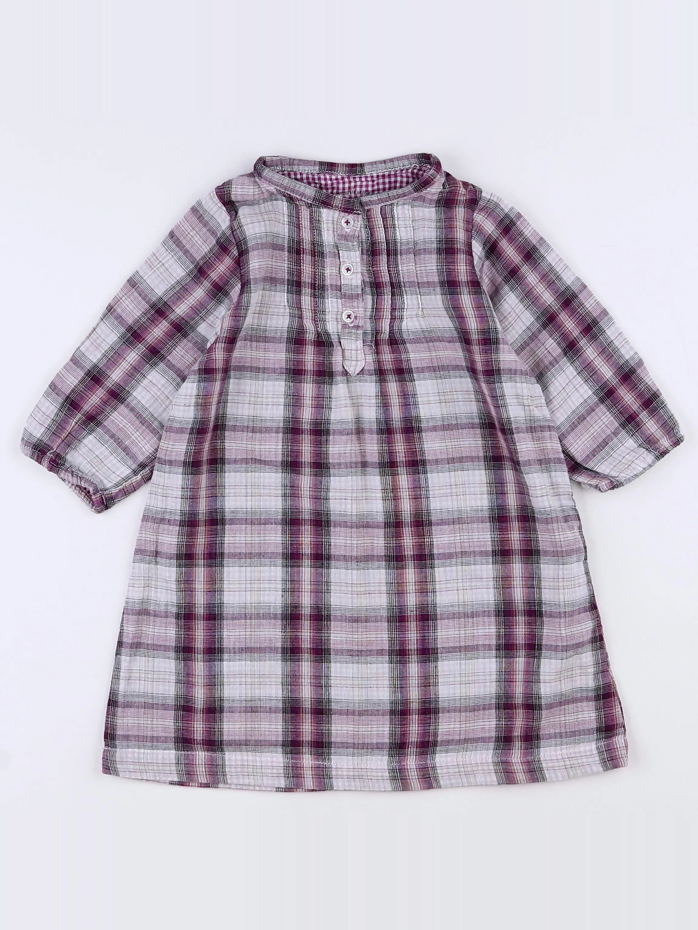 Boutchou - robe violet, blanc - 18 mois
