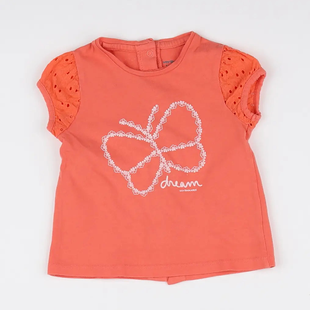 Vertbaudet - tee-shirt orange - 9 mois