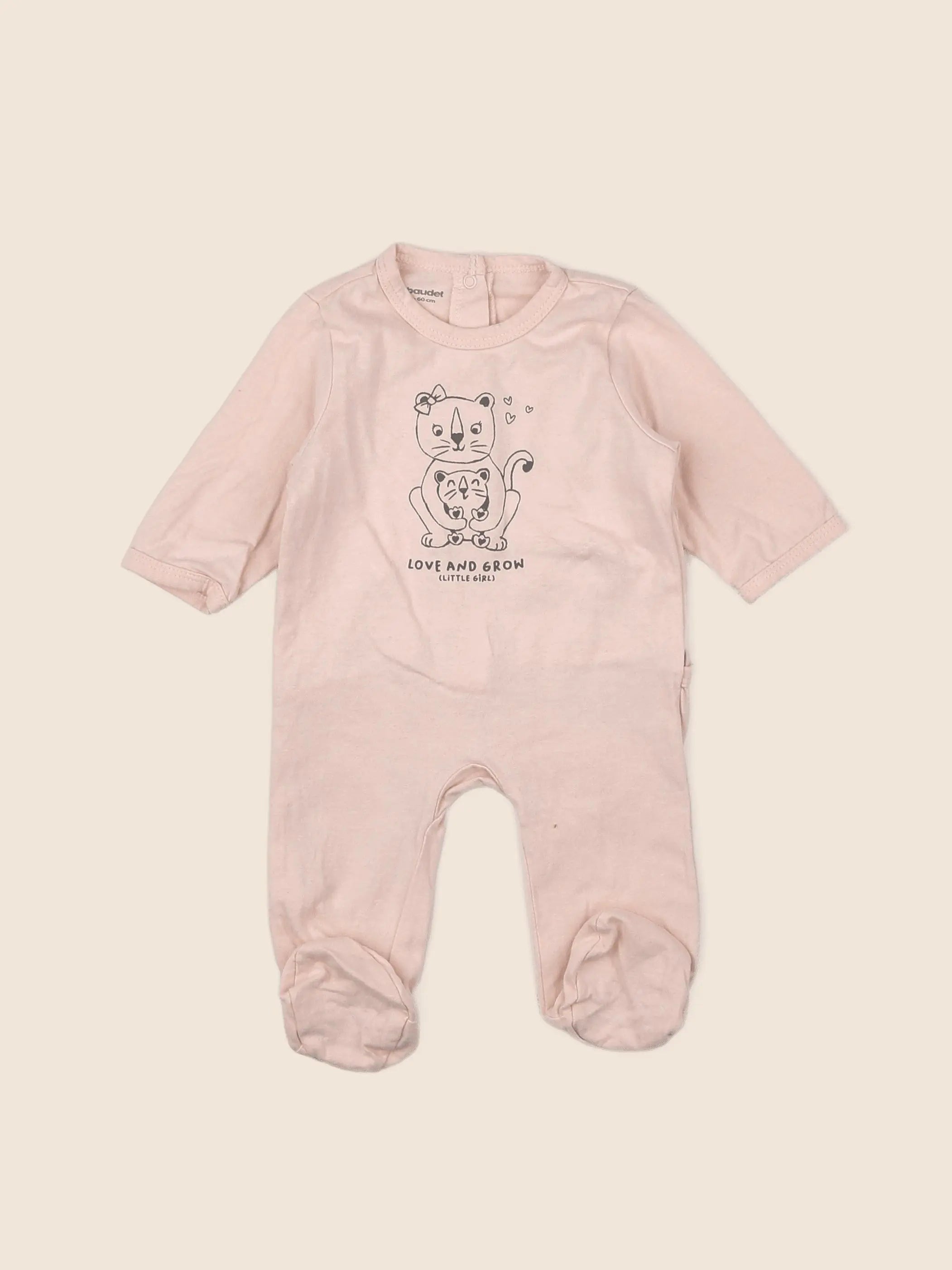 Vertbaudet - pyjama coton rose - 3 mois