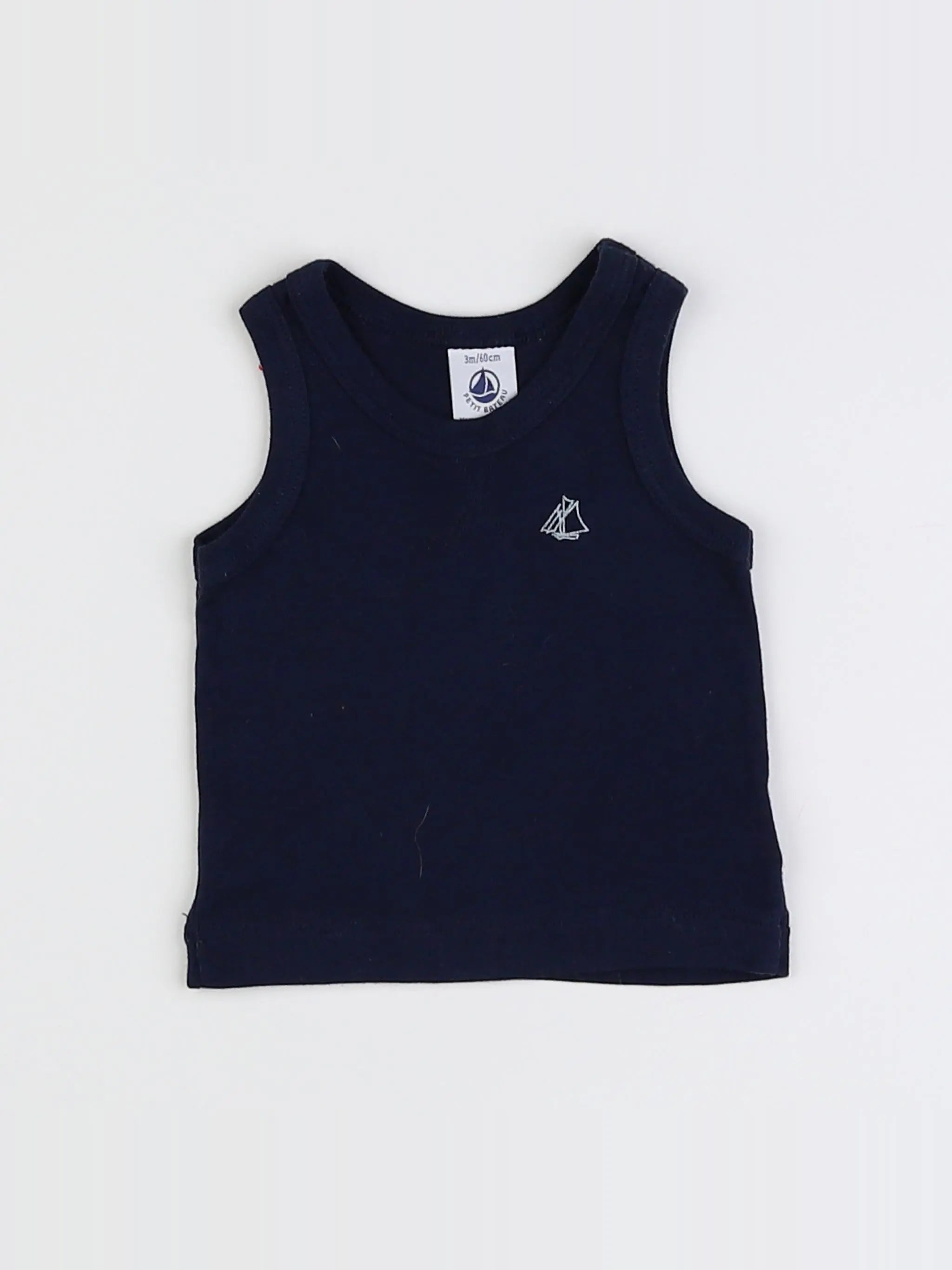 Petit Bateau - maillot de corps bleu - 3 mois