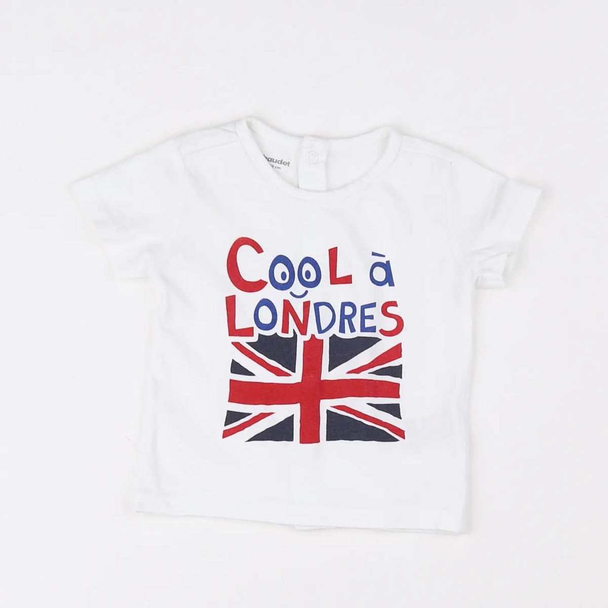 Vertbaudet - tee-shirt blanc, rouge - 3 mois