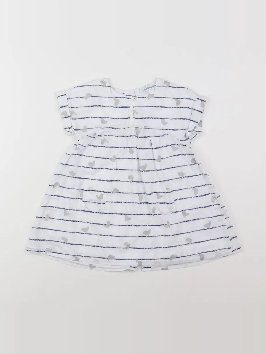 Vertbaudet - robe blanc, bleu - 18 mois
