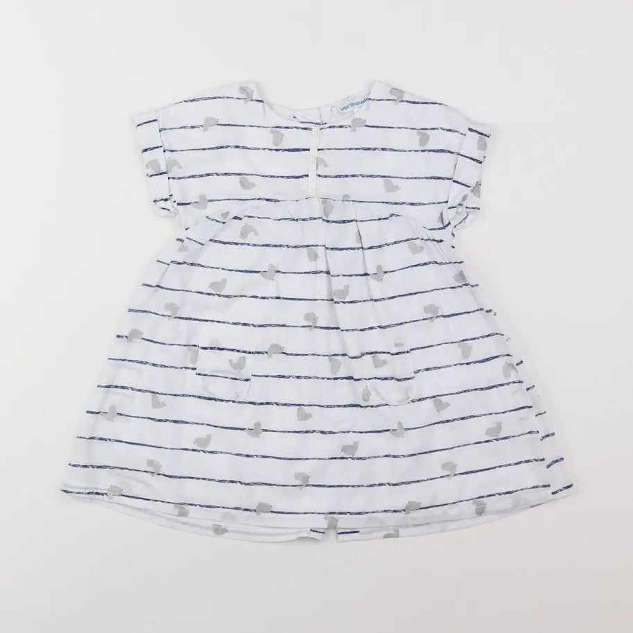Vertbaudet - robe blanc, bleu - 18 mois