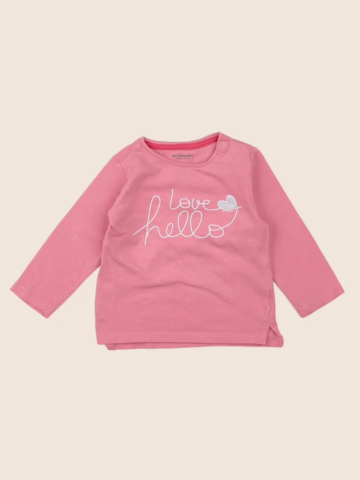 Vertbaudet - tee-shirt rose - 9 mois