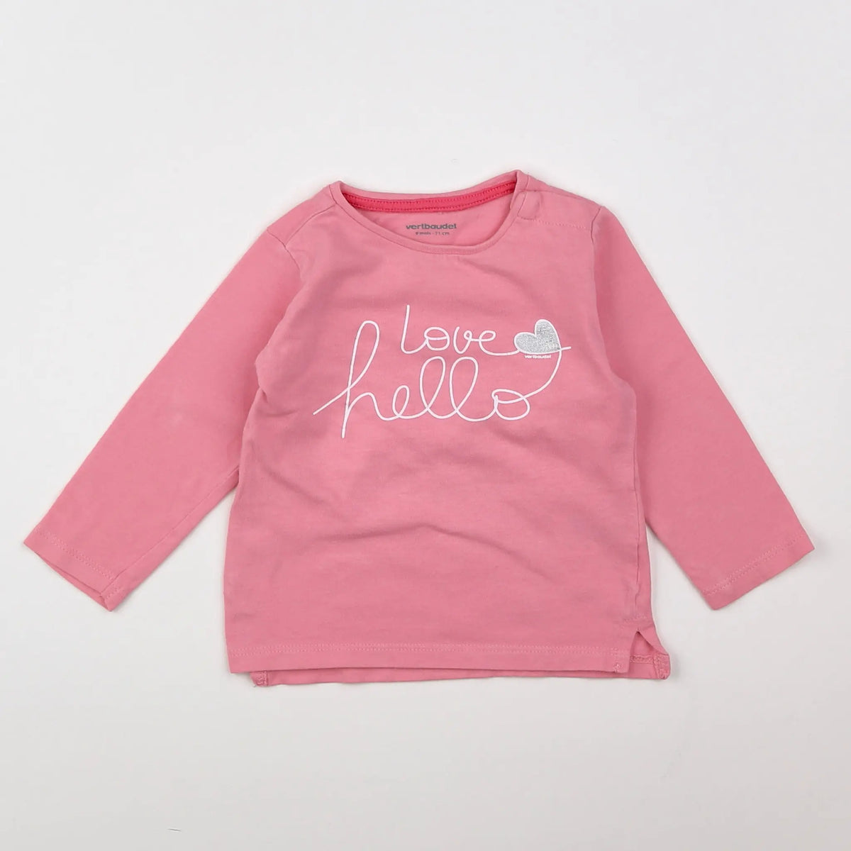Vertbaudet - tee-shirt rose - 9 mois