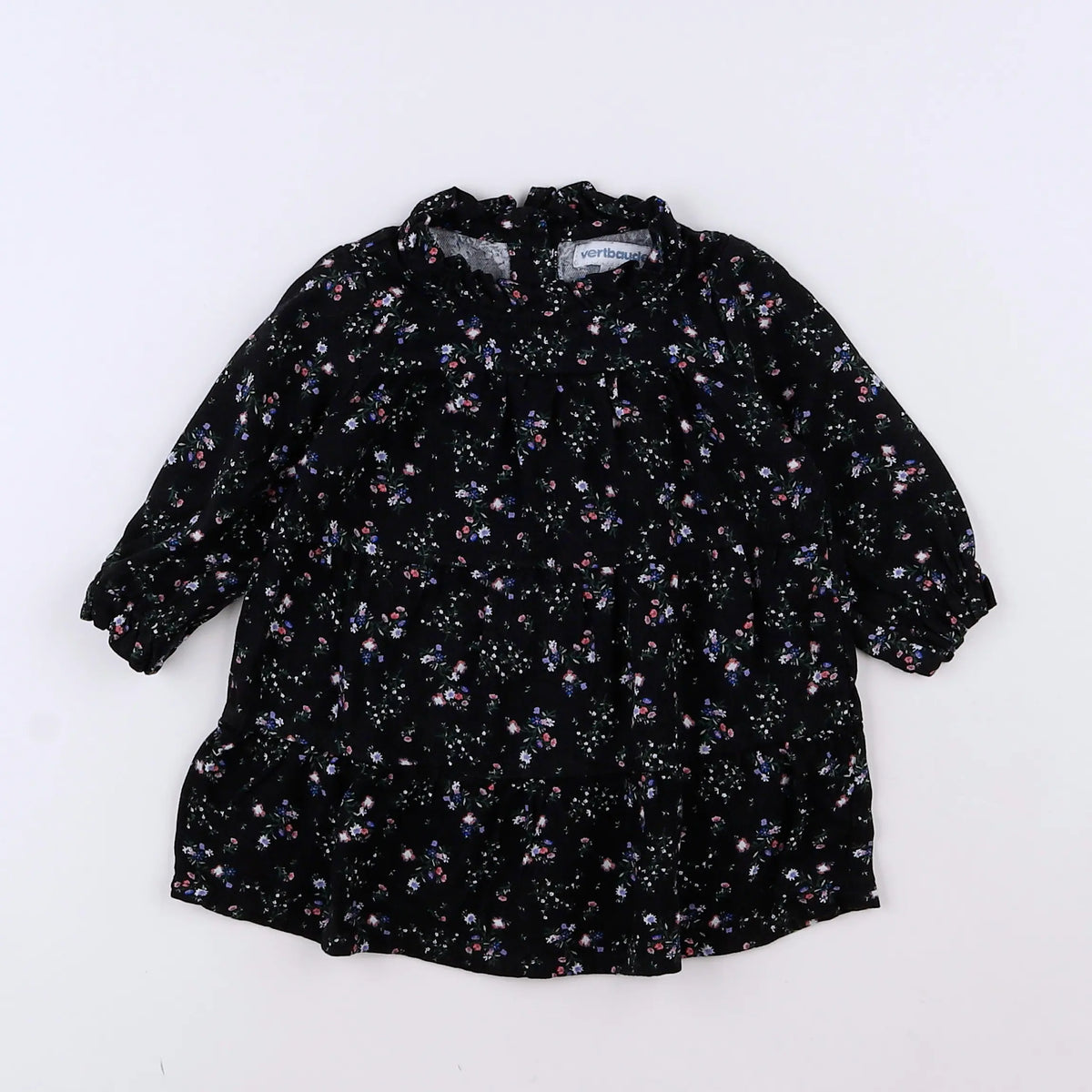 Vertbaudet - robe noir, rose - 3 mois