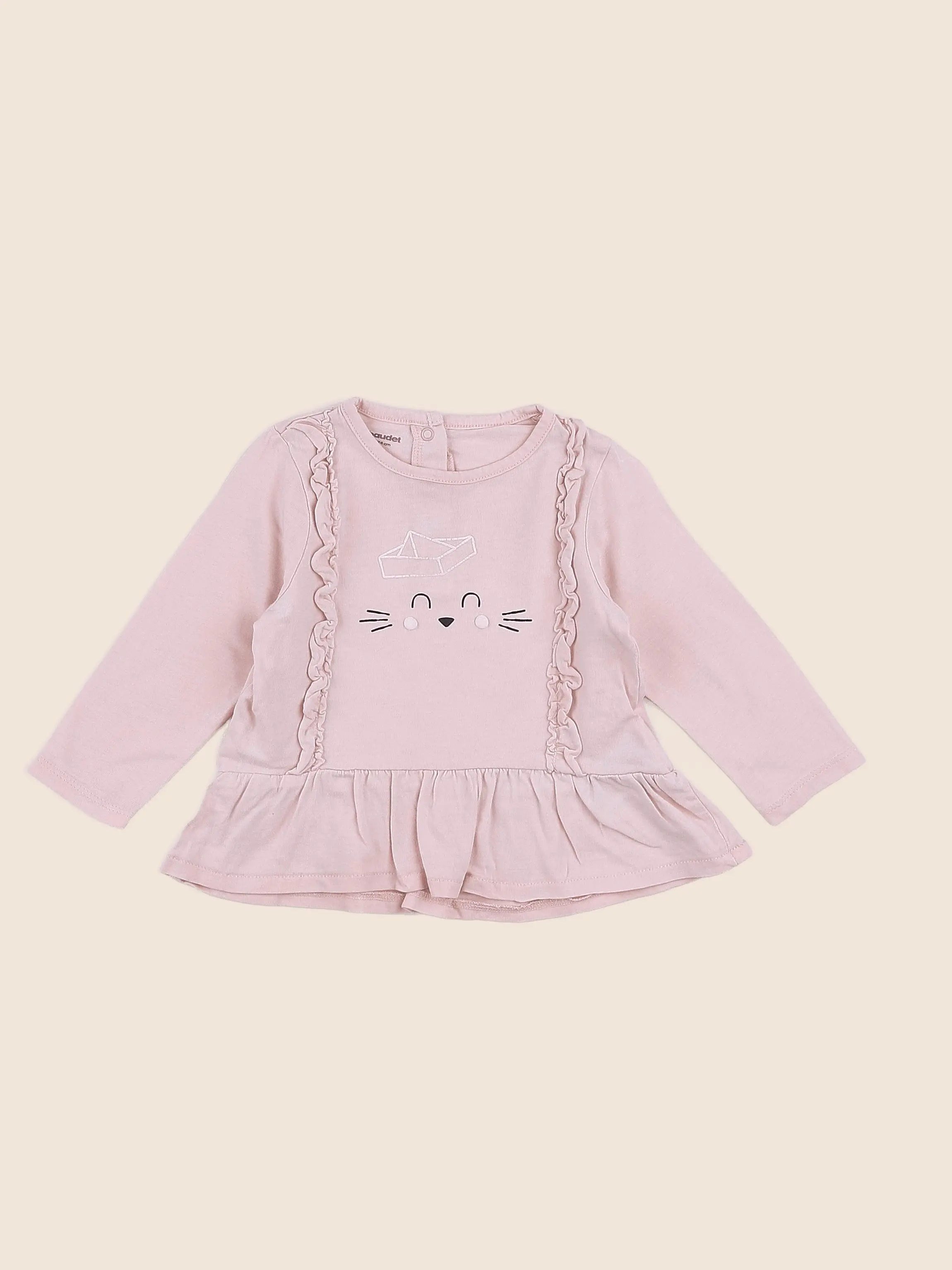 Vertbaudet - tee-shirt rose - 12 mois