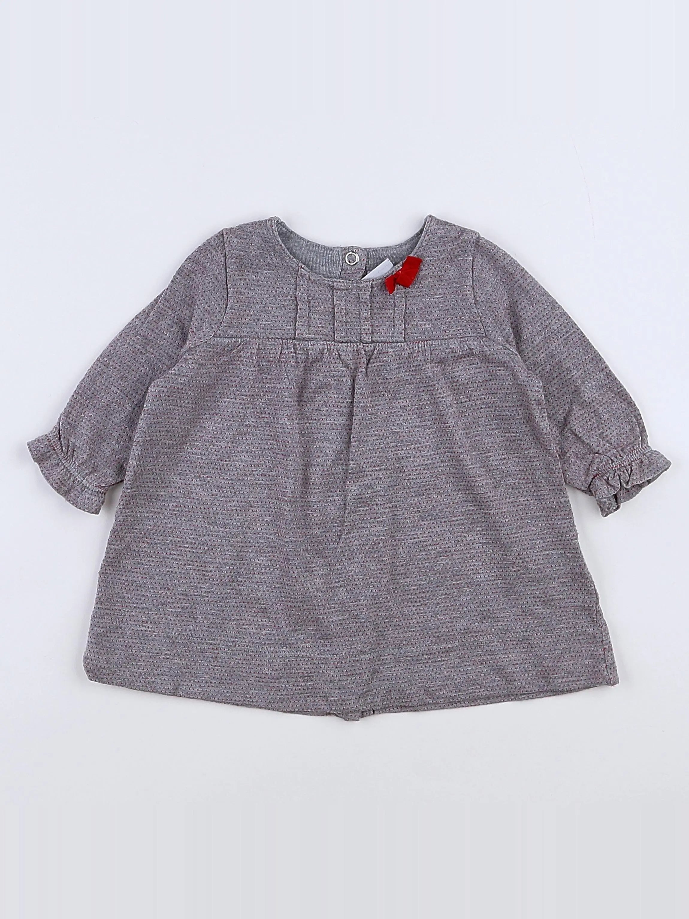 Petit Bateau - robe gris - 3 mois