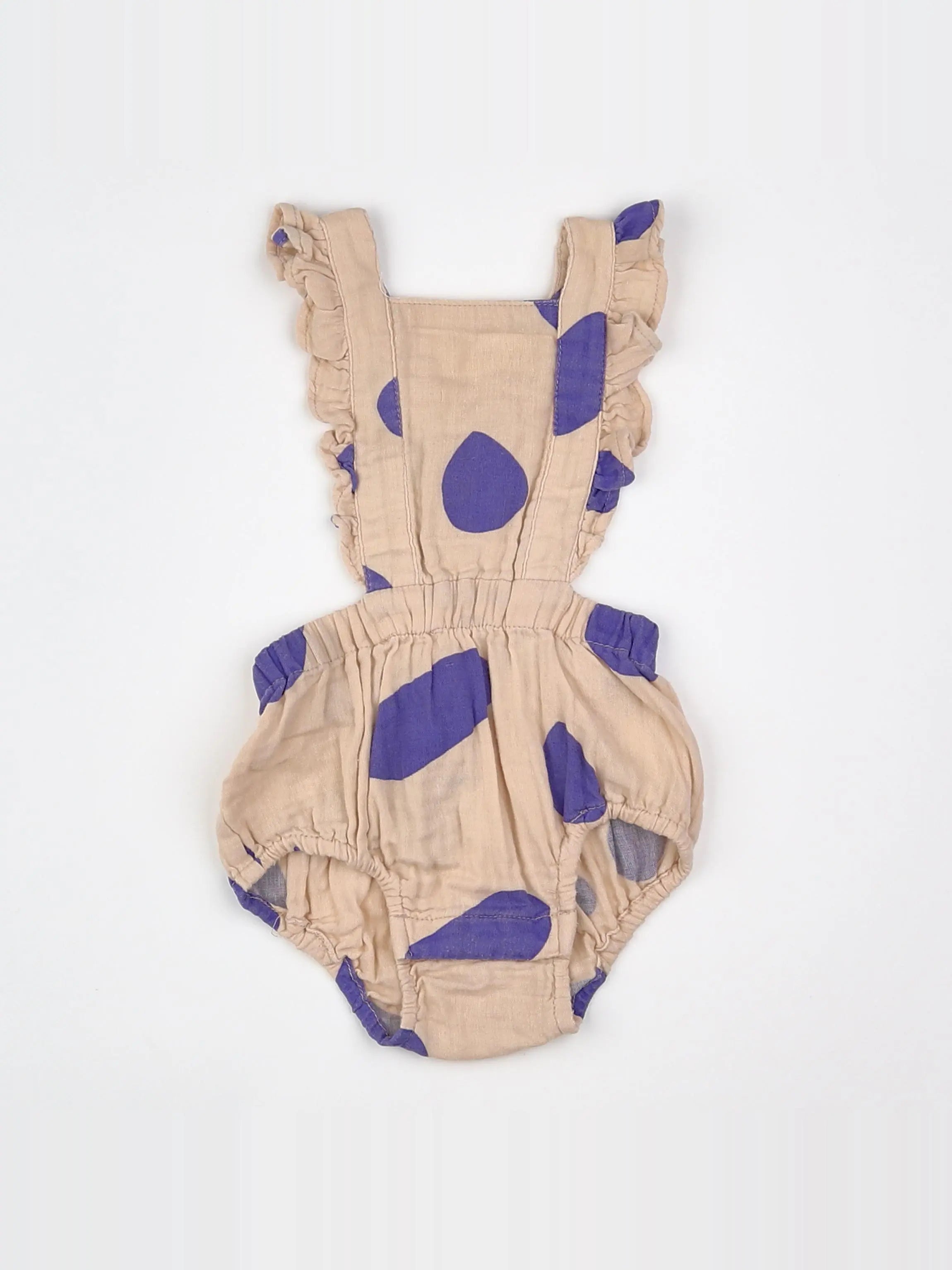 Monoprix - combinaison beige, bleu - 6/9 mois