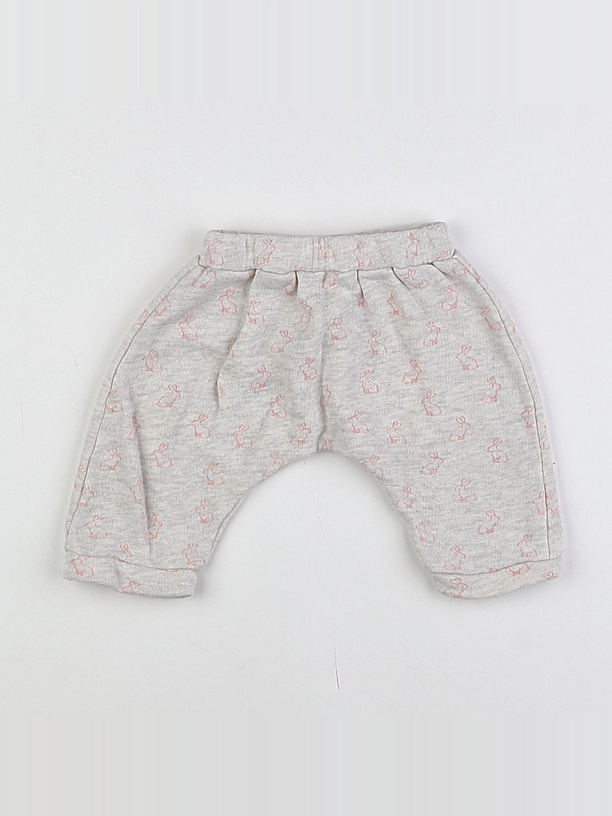 Boutchou - sarouel beige, rose - 3 mois