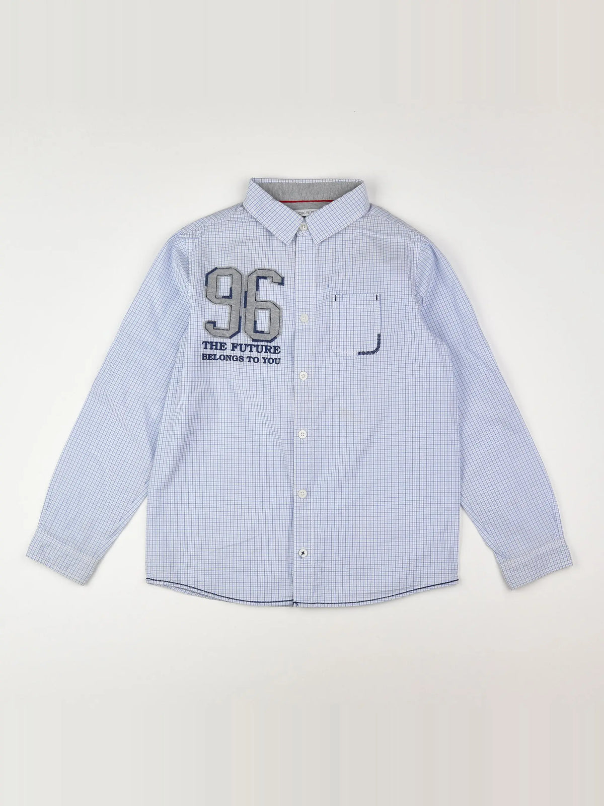 Okaidi - chemise blanc,bleu - 10 ans