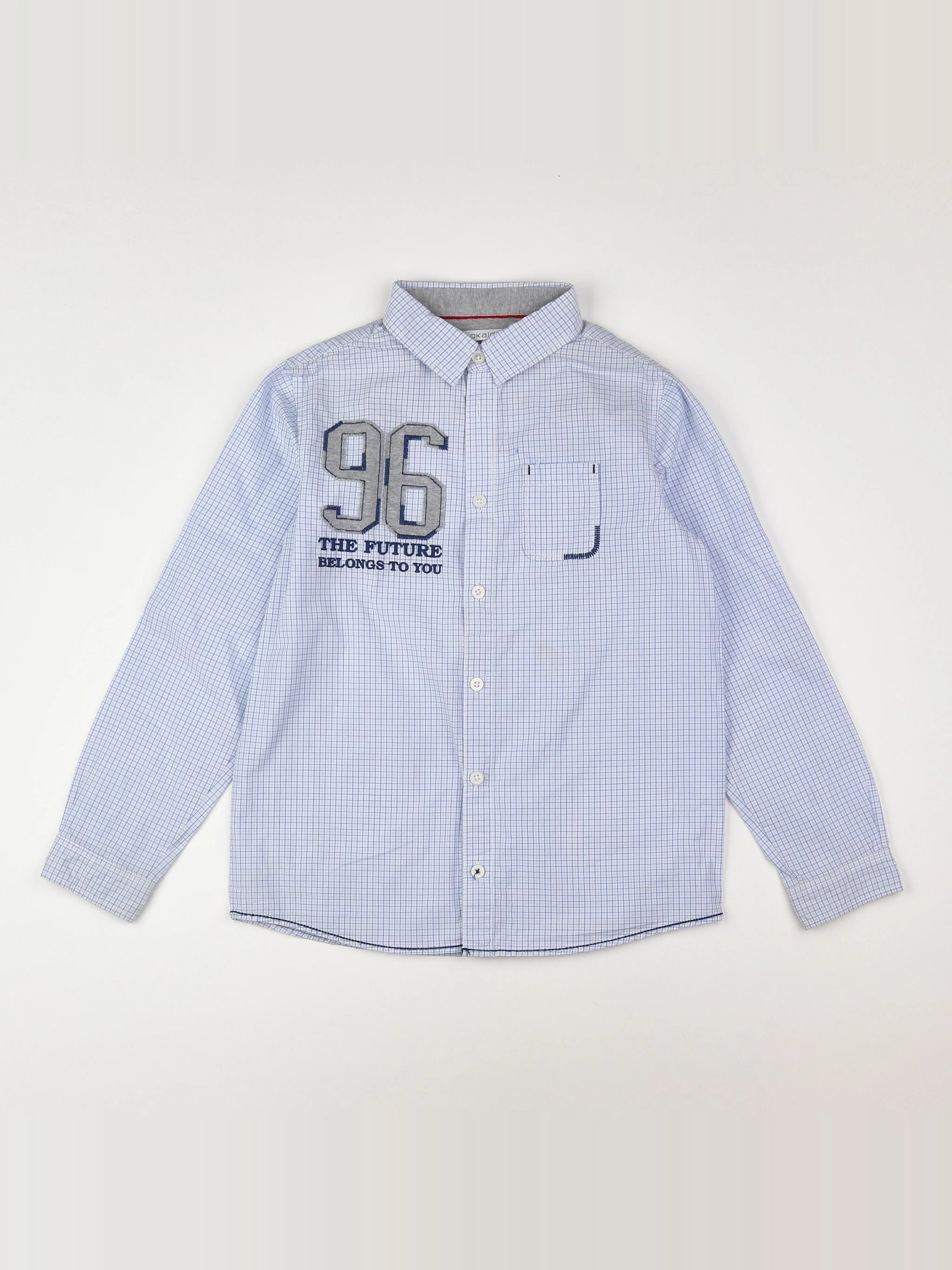 Okaidi - chemise blanc,bleu - 10 ans