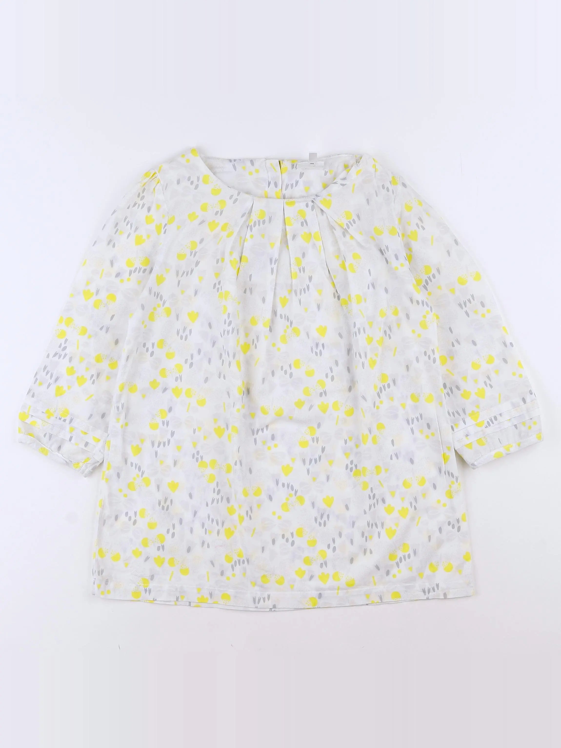 Vertbaudet - robe blanc, jaune - 10 ans