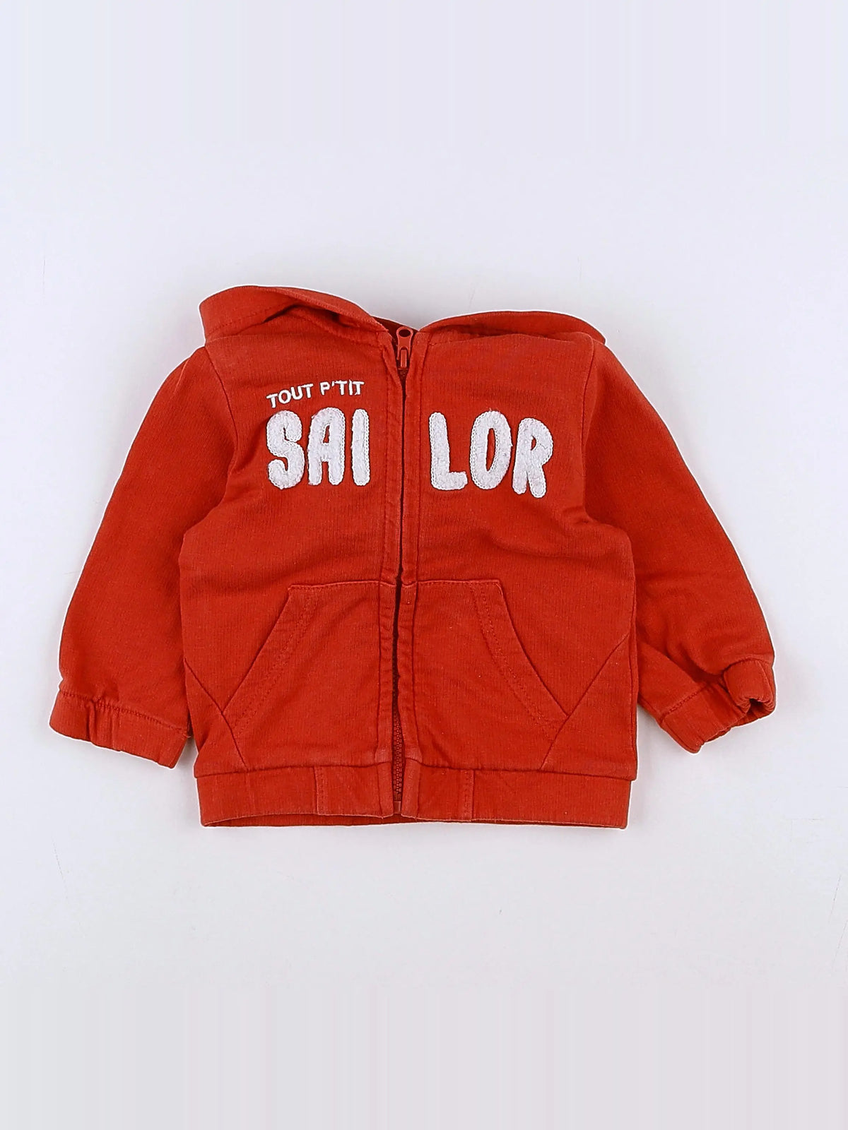 Vertbaudet - sweat orange - 9 mois