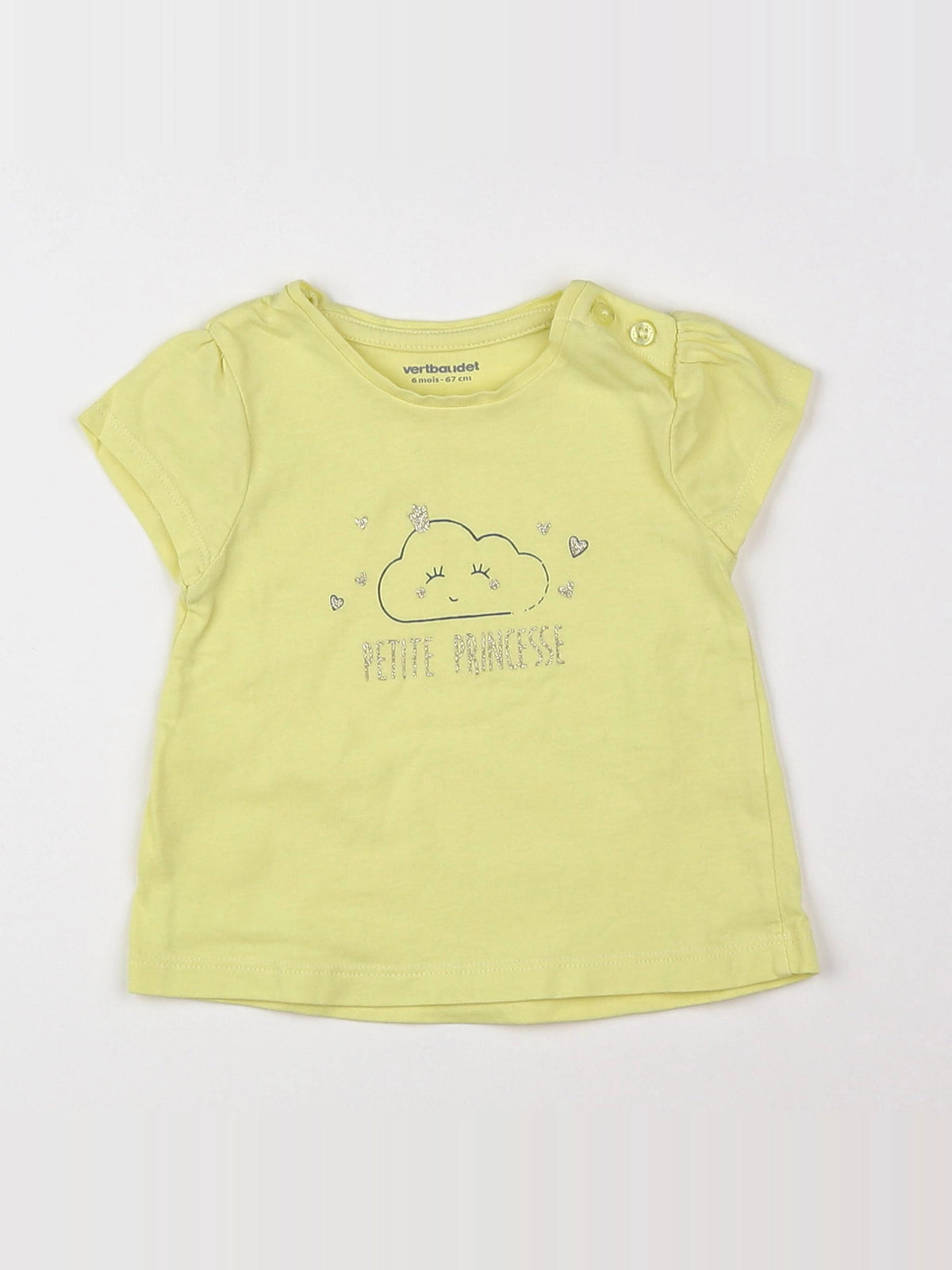 Vertbaudet - tee-shirt jaune - 6 mois