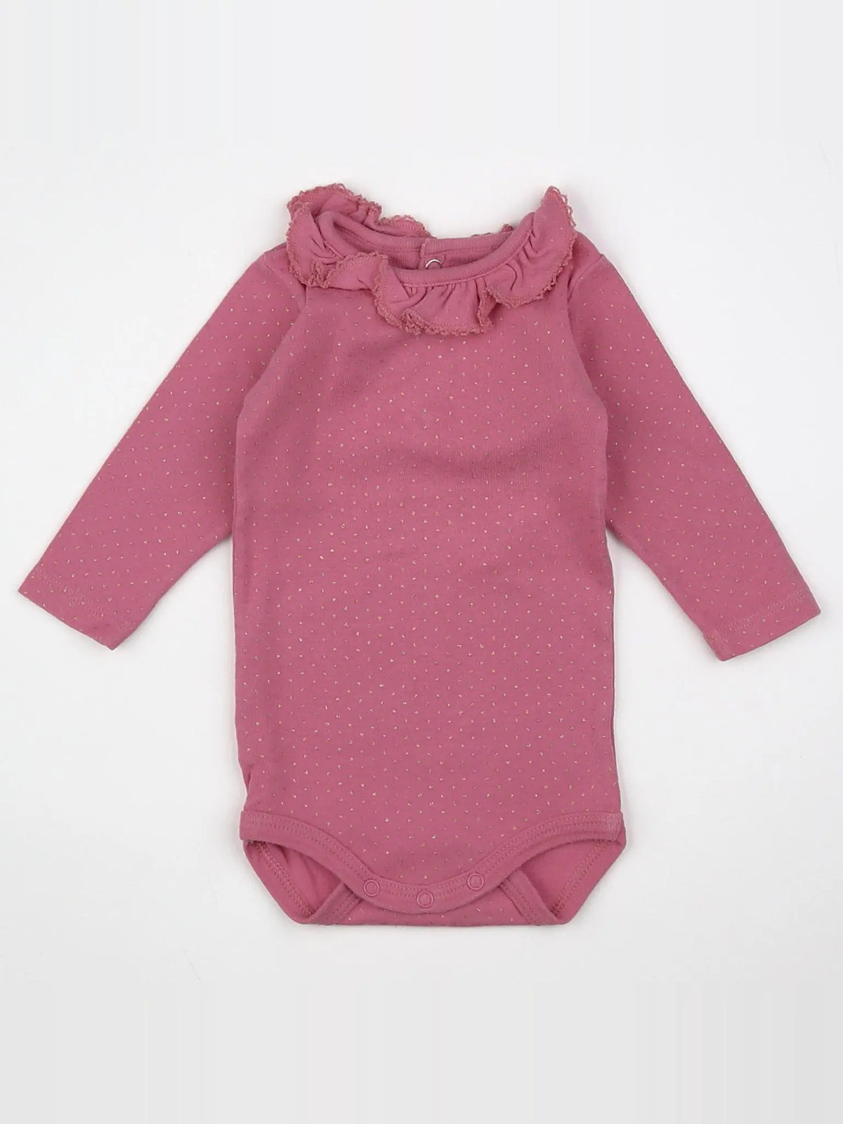 Petit Bateau - body à col rose - 3 mois