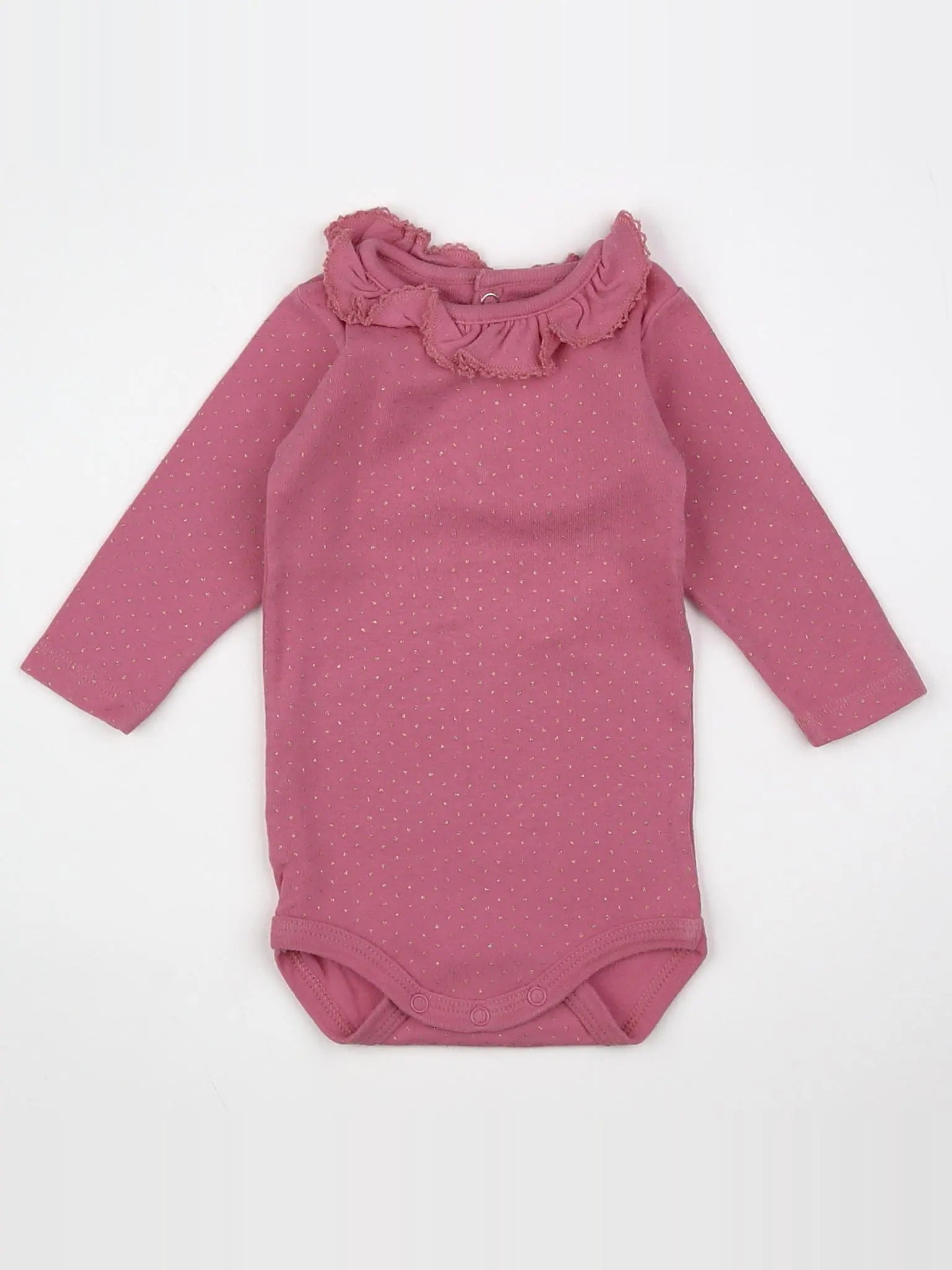 Petit Bateau - body à col rose - 3 mois