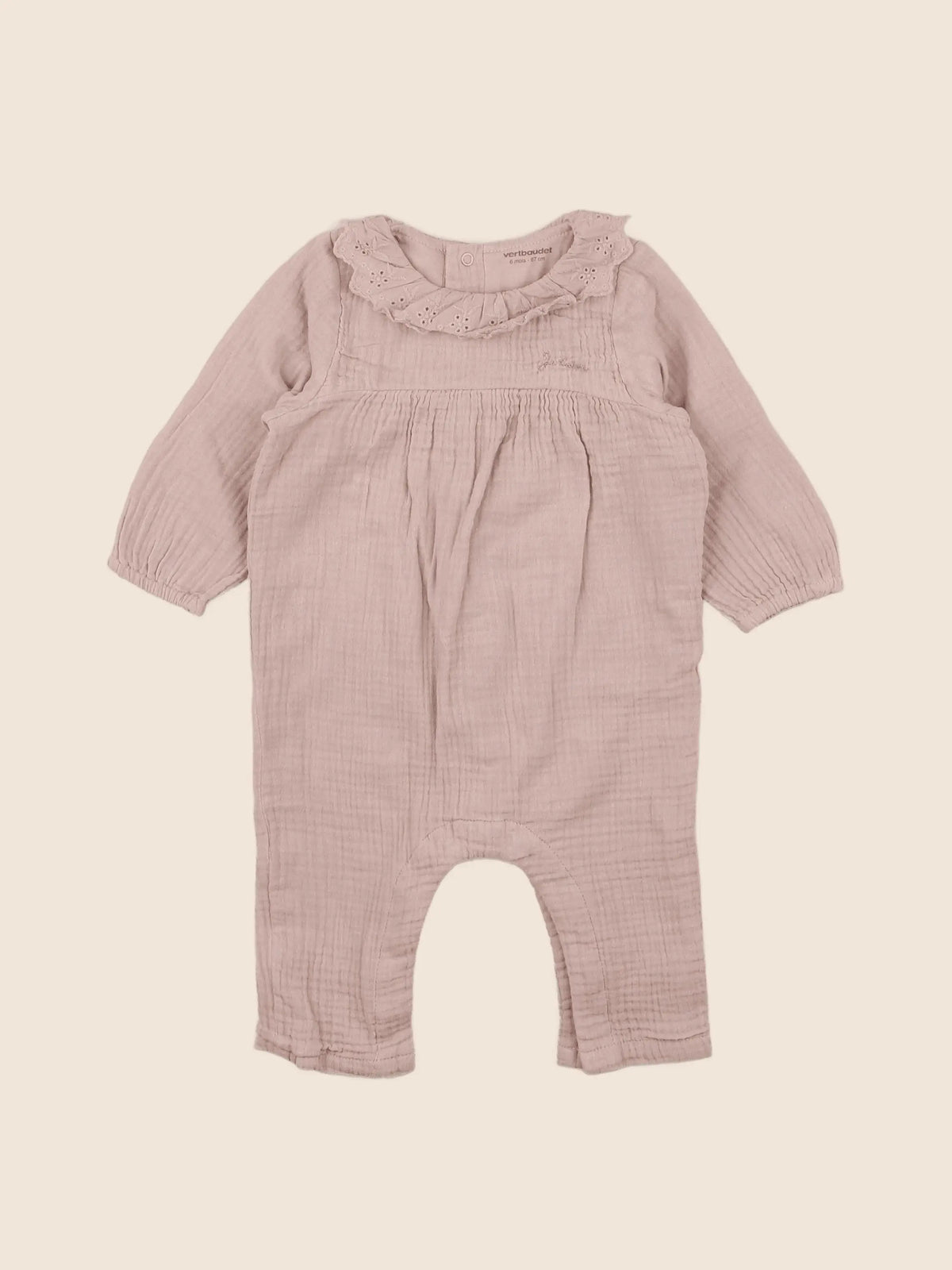 Vertbaudet - combinaison rose - 6 mois
