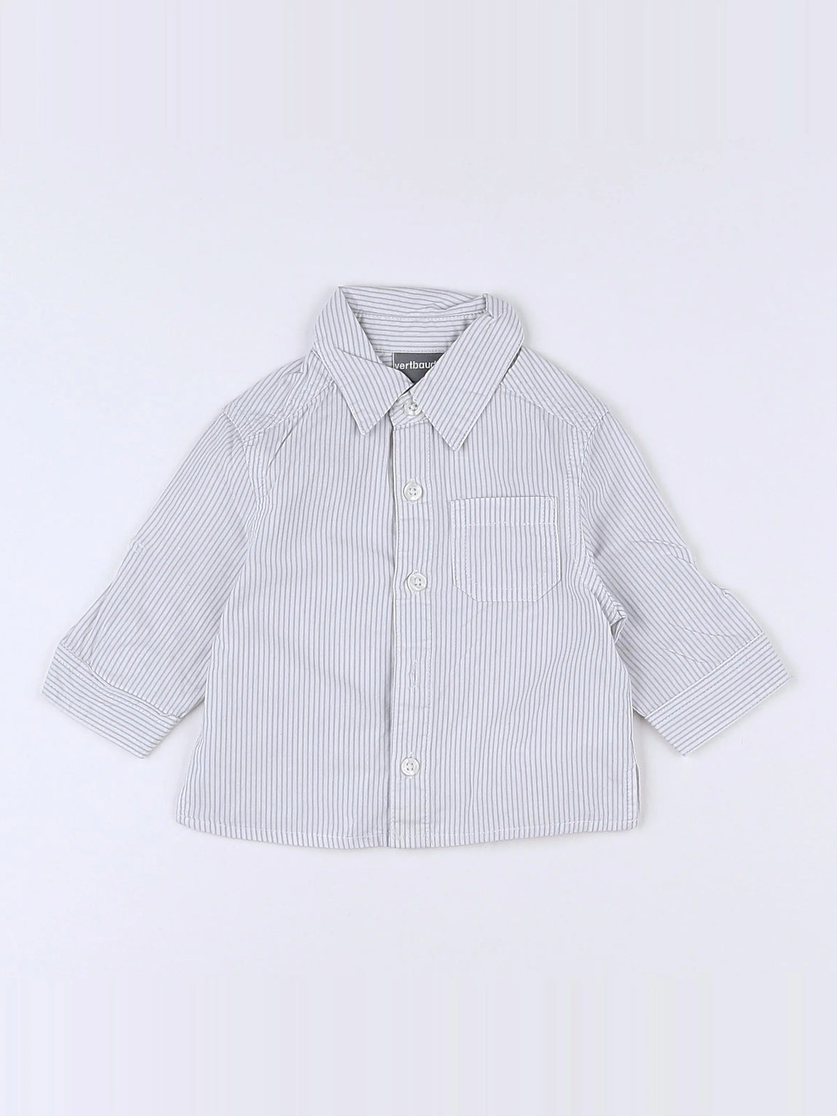 Vertbaudet - chemise blanc, beige - 3 mois