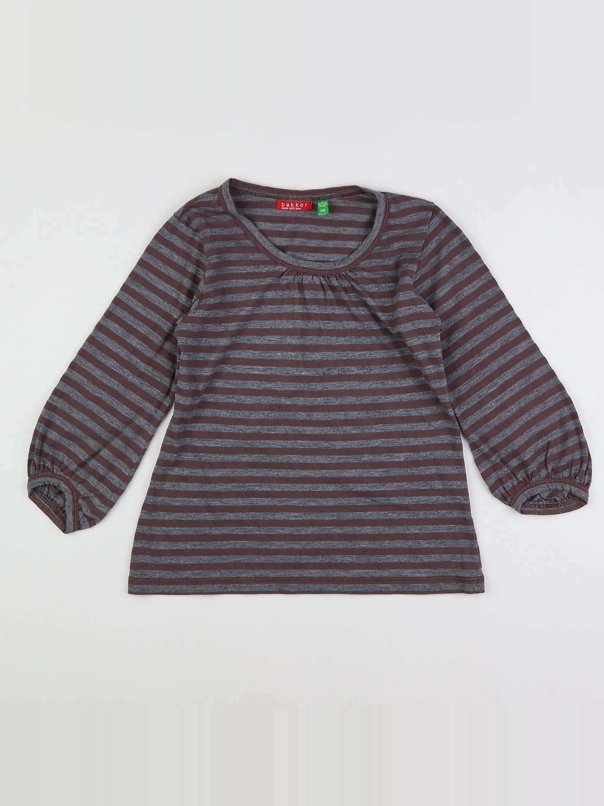 Bakker Made With Love - tee-shirt Gris,Marron - 4 ans