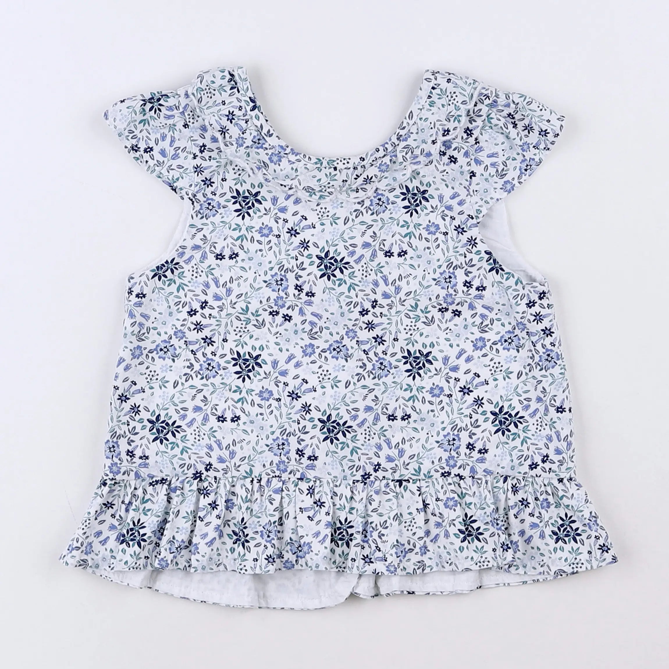Vertbaudet - blouse blanc, bleu - 12 mois