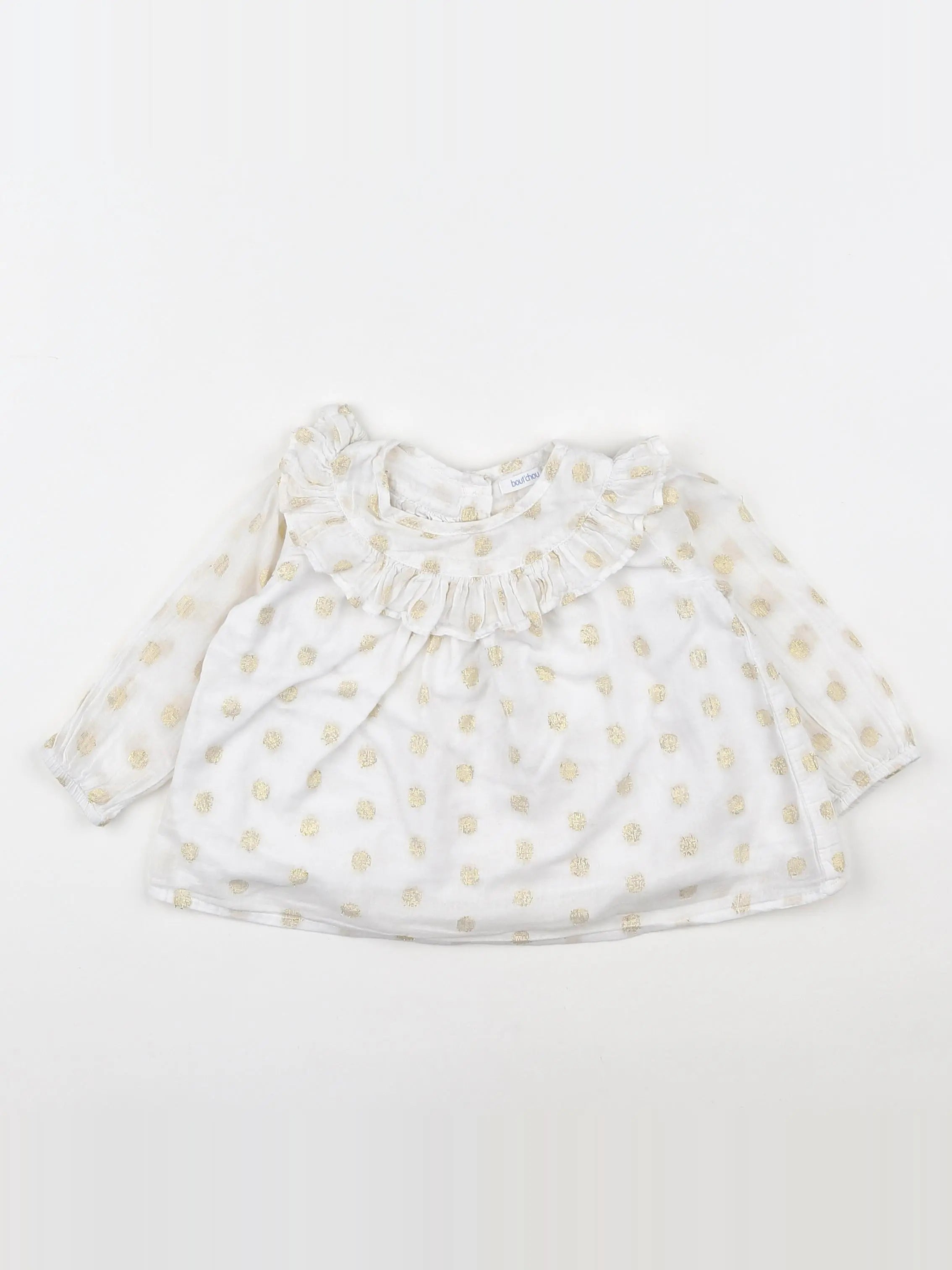 Boutchou - blouse blanc, or - 12 mois