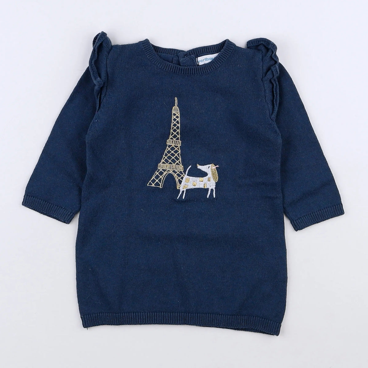 Vertbaudet - robe gris - 9 mois