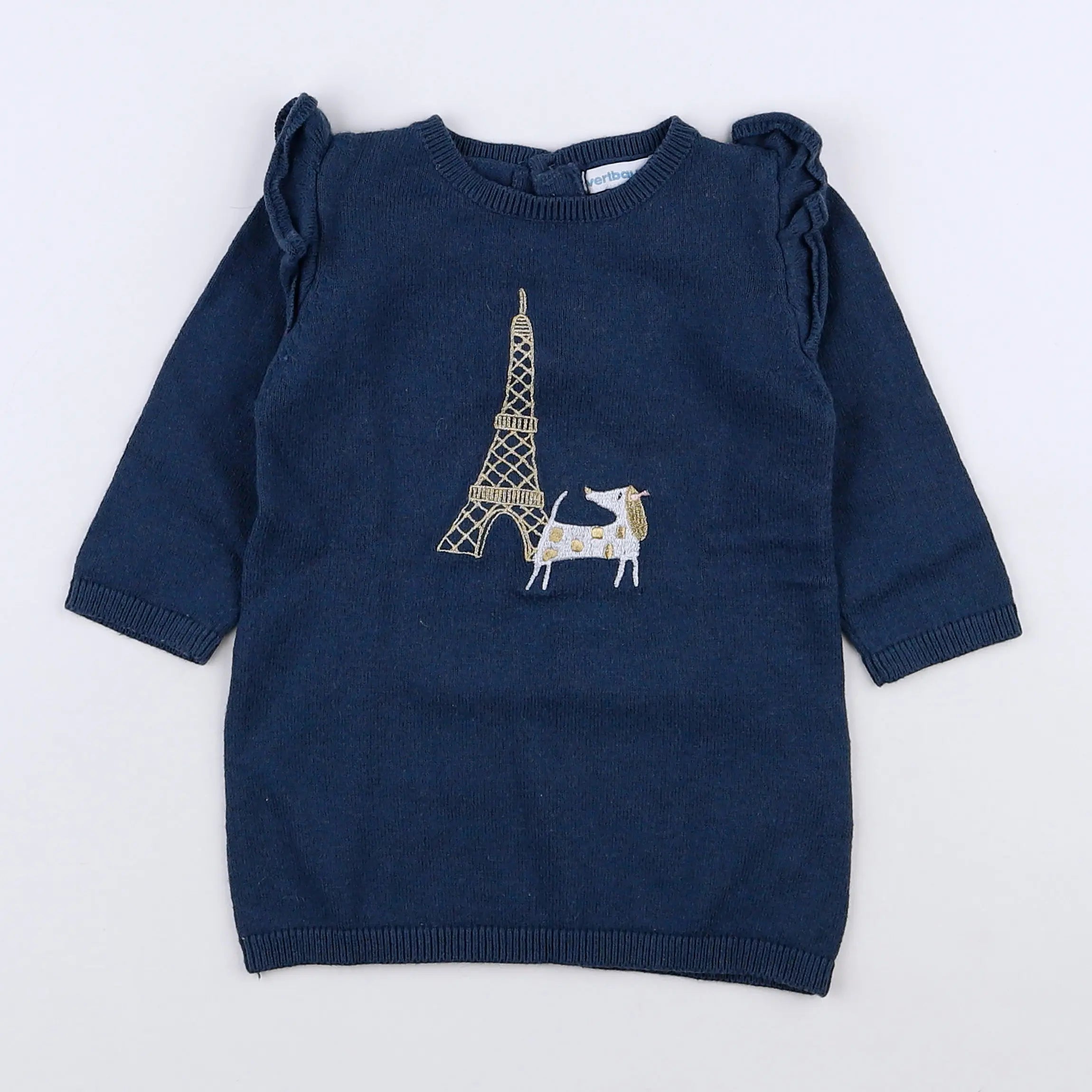 Vertbaudet - robe gris - 9 mois