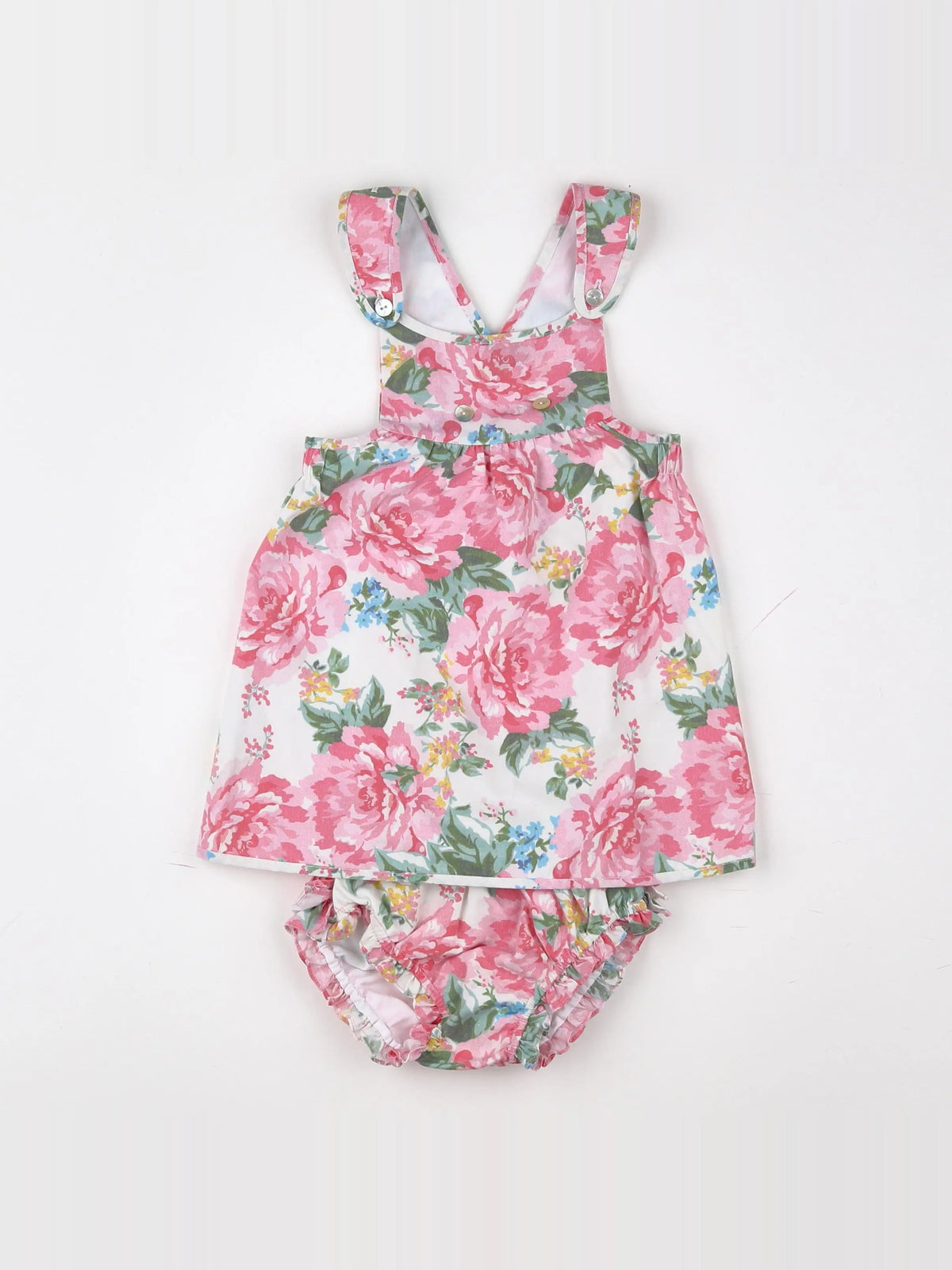 Neck & Neck - robe blanc, rose - 12 mois