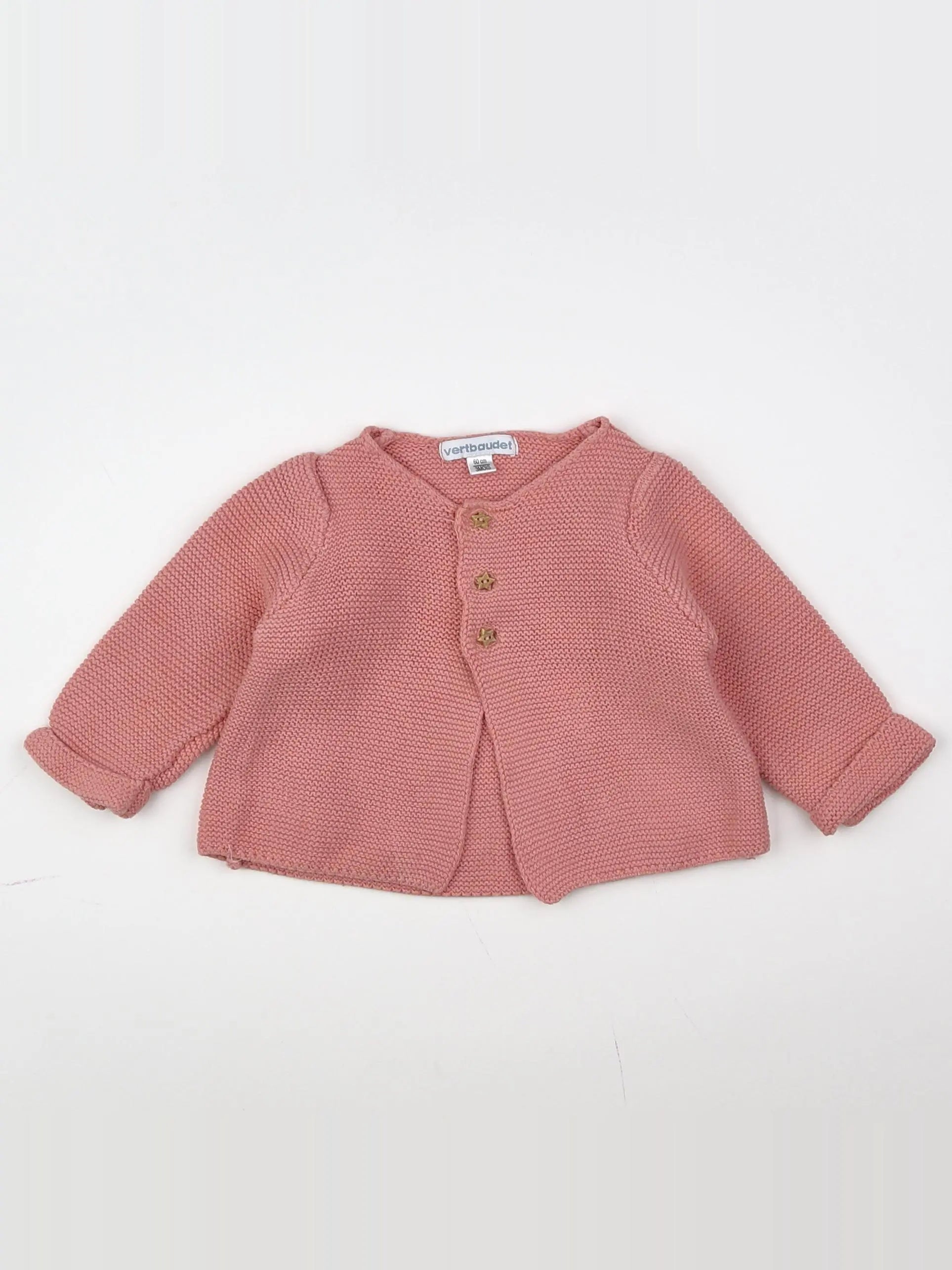 Vertbaudet - gilet orange - 3 mois