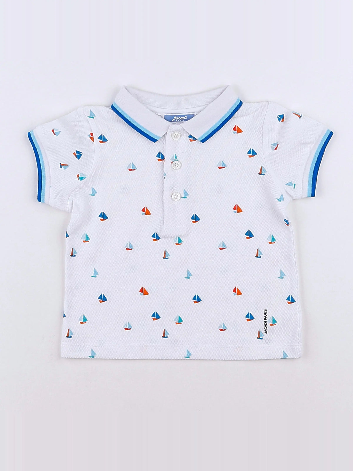 Jacadi - polo bleu, blanc - 12 mois