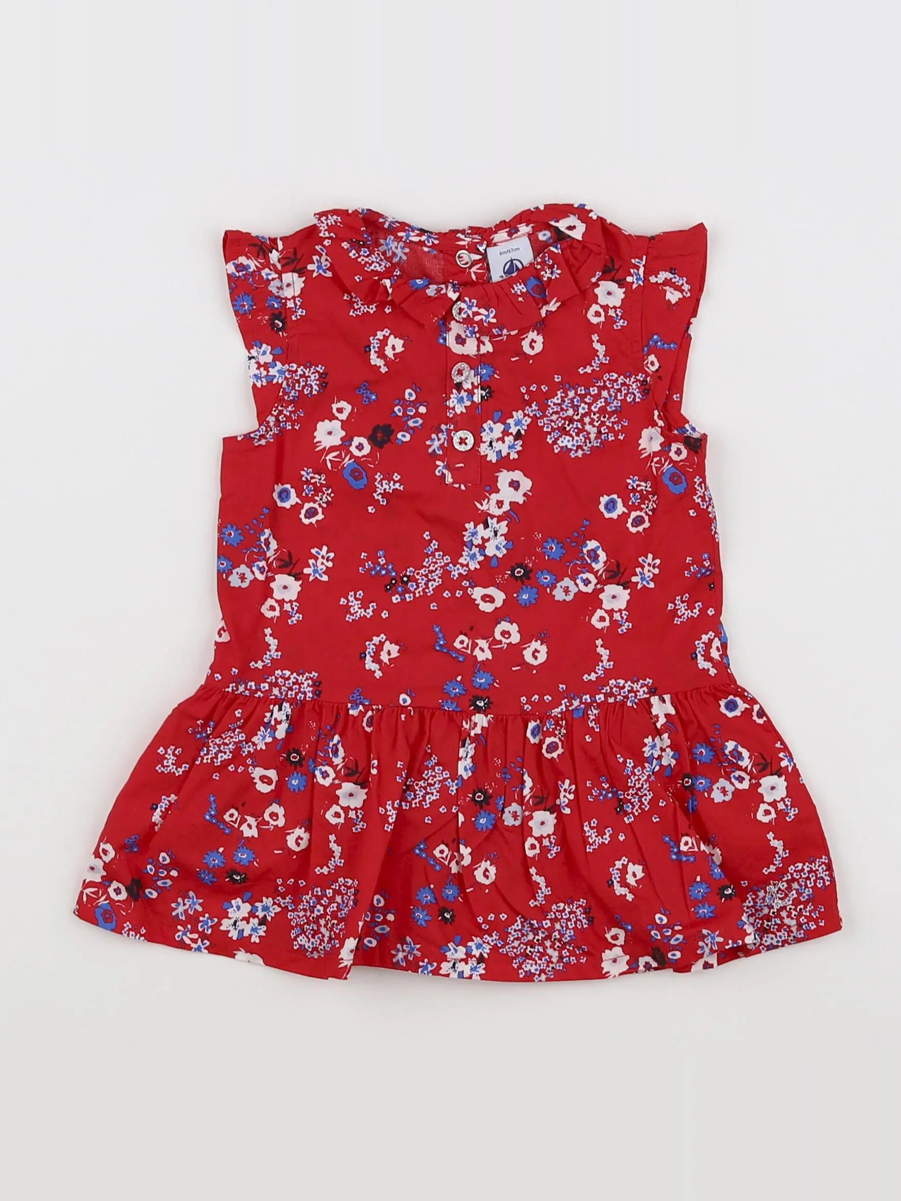 Petit Bateau - robe rouge - 6 mois