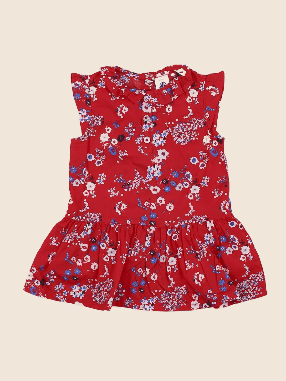 Petit Bateau - robe rouge - 6 mois