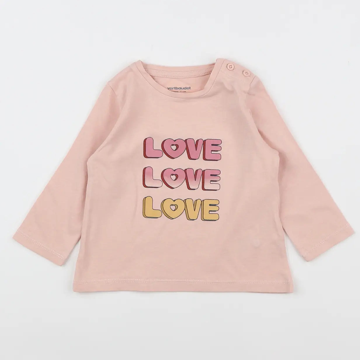 Vertbaudet - tee-shirt rose - 9 mois