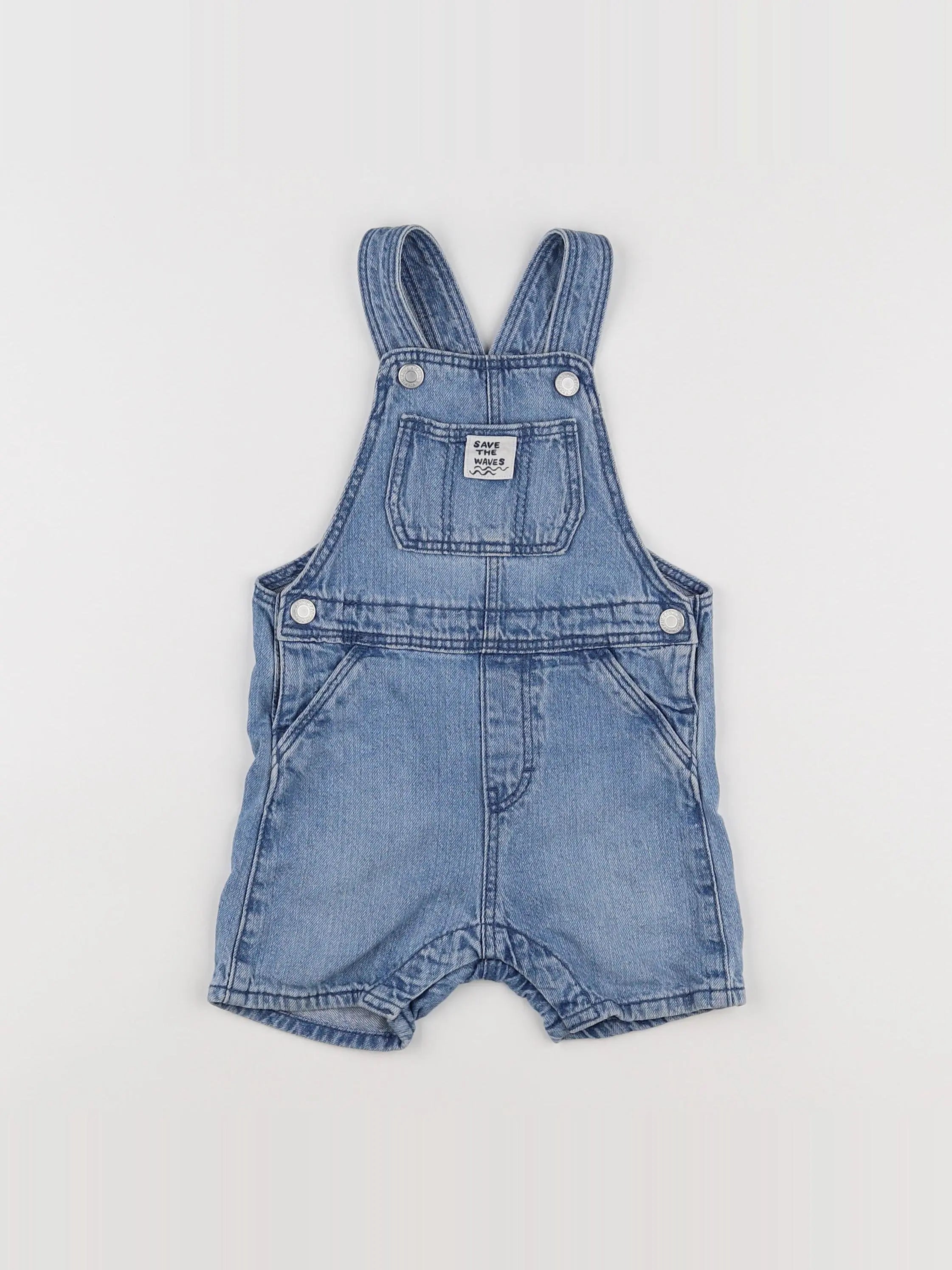 H&M - salopette bleu - 9/12 mois