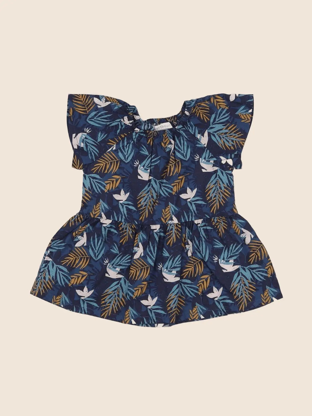 Vertbaudet - robe bleu, multicolore - 3 mois