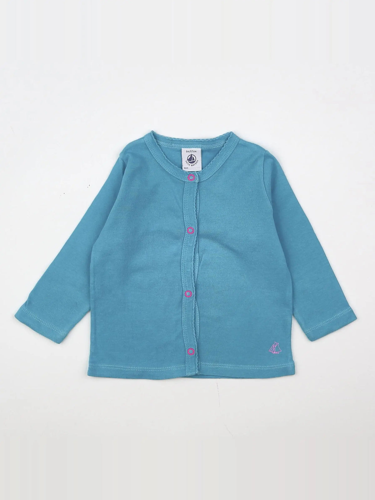 Petit Bateau - tee-shirt bleu - 6 mois