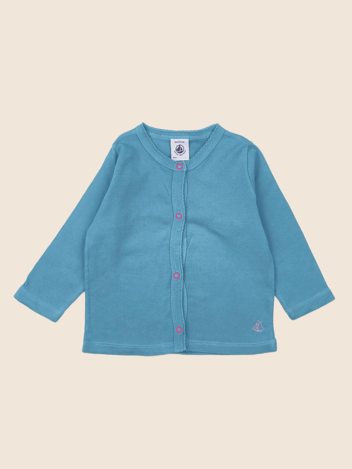 Petit Bateau - tee-shirt bleu - 6 mois