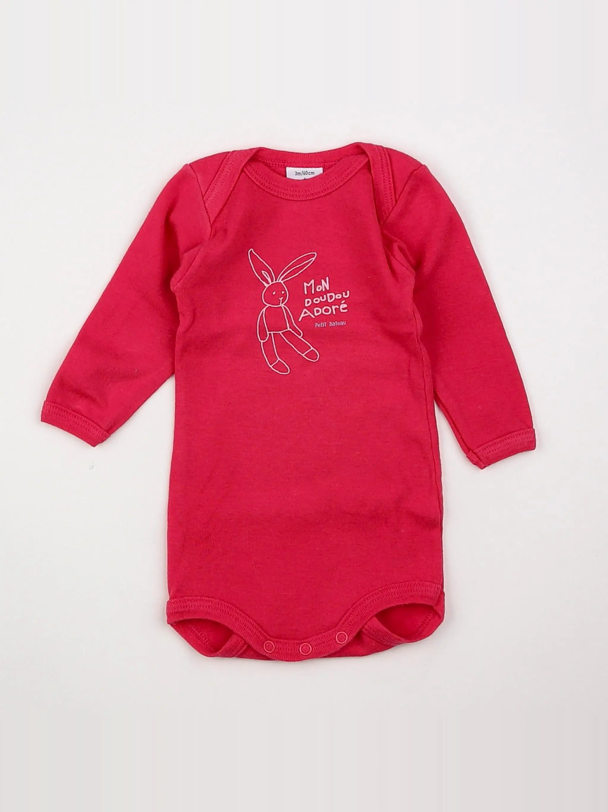 Petit Bateau - body rose - 3 mois