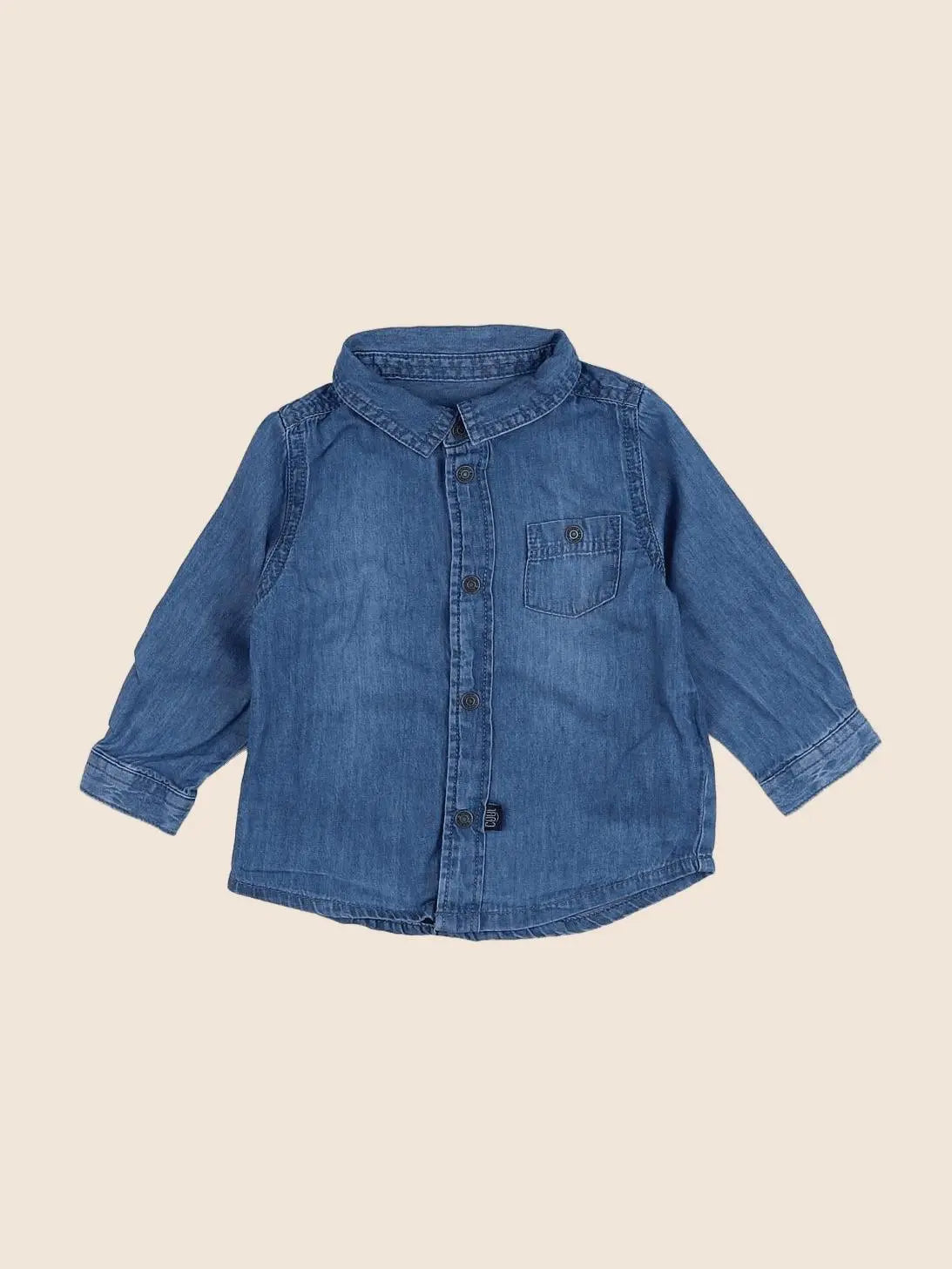 Vertbaudet - chemise bleu - 9 mois